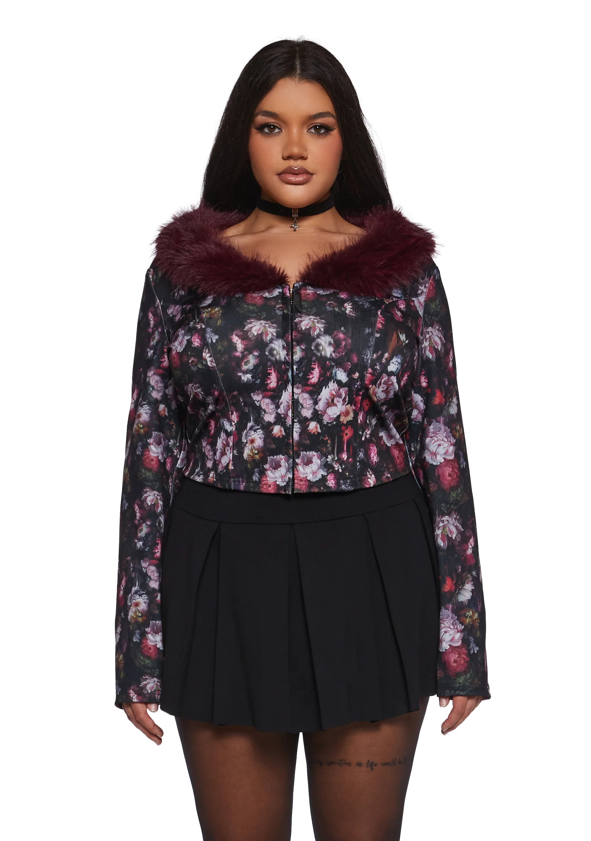 Enchanted Inkwell Faux Fur Cardigan - Image 2
