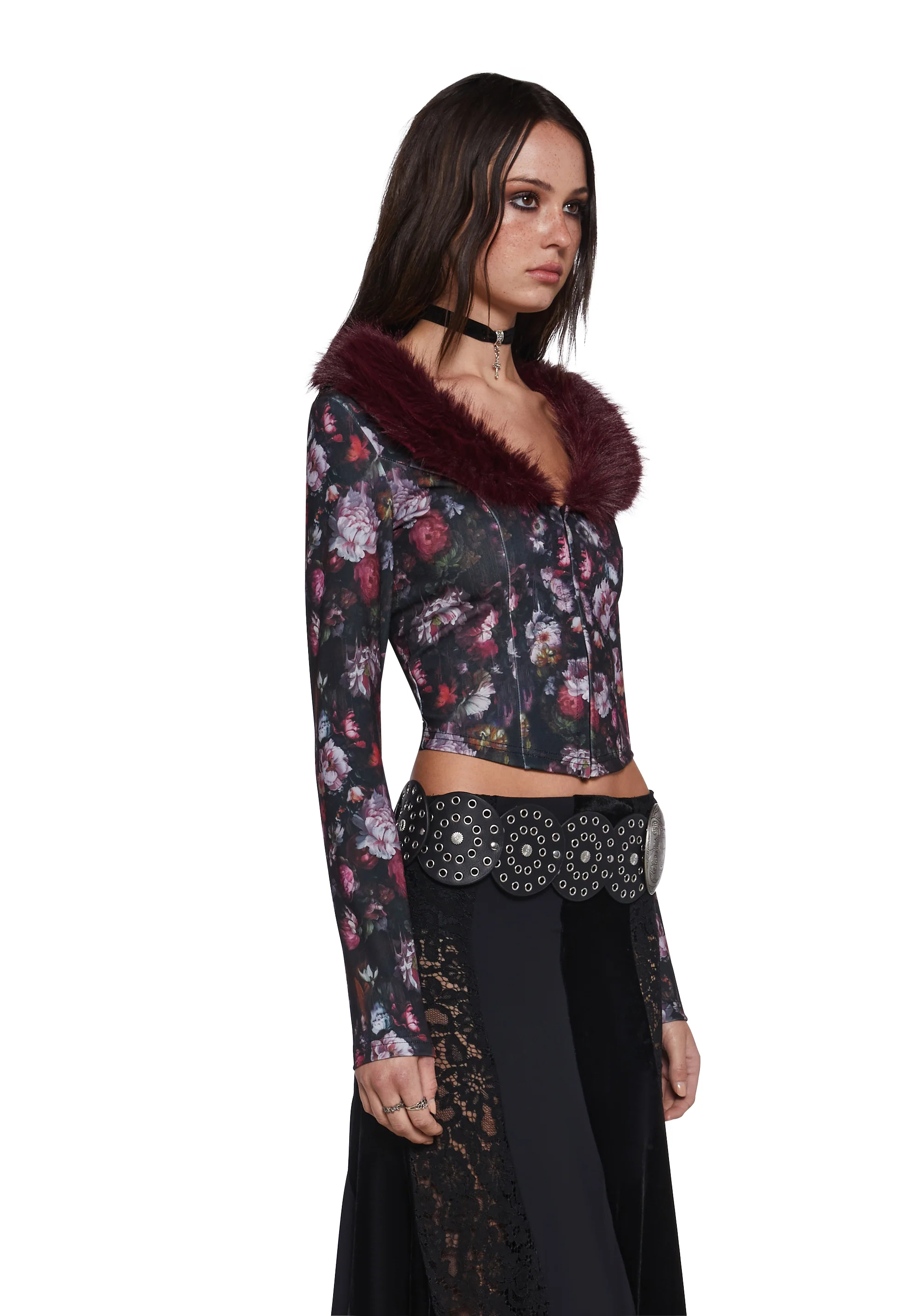 Enchanted Inkwell Faux Fur Cardigan - Image 4