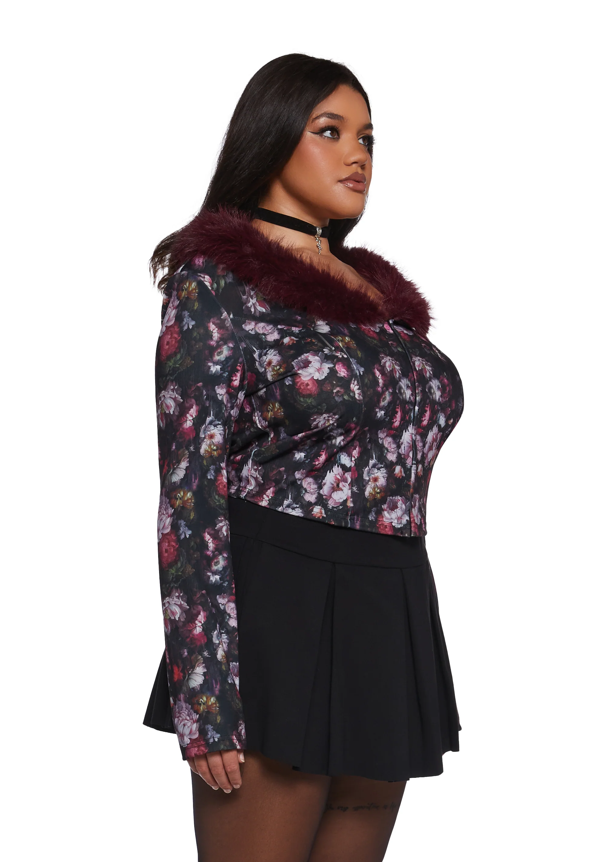 Enchanted Inkwell Faux Fur Cardigan - Image 8