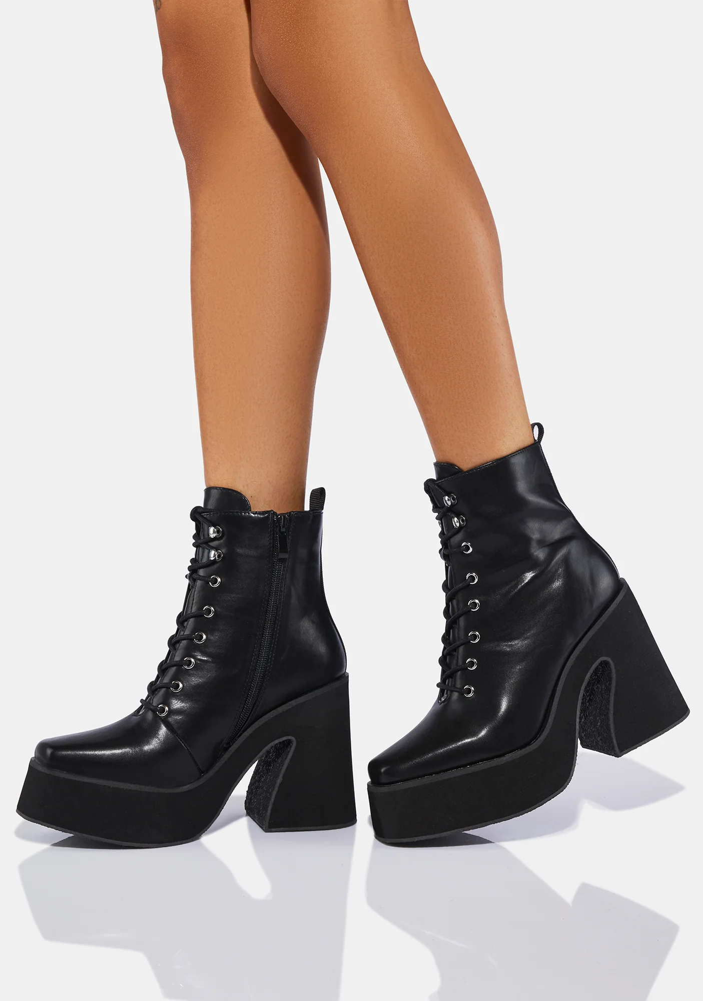 Enchantra Lace Up Platform Boots - Image 2