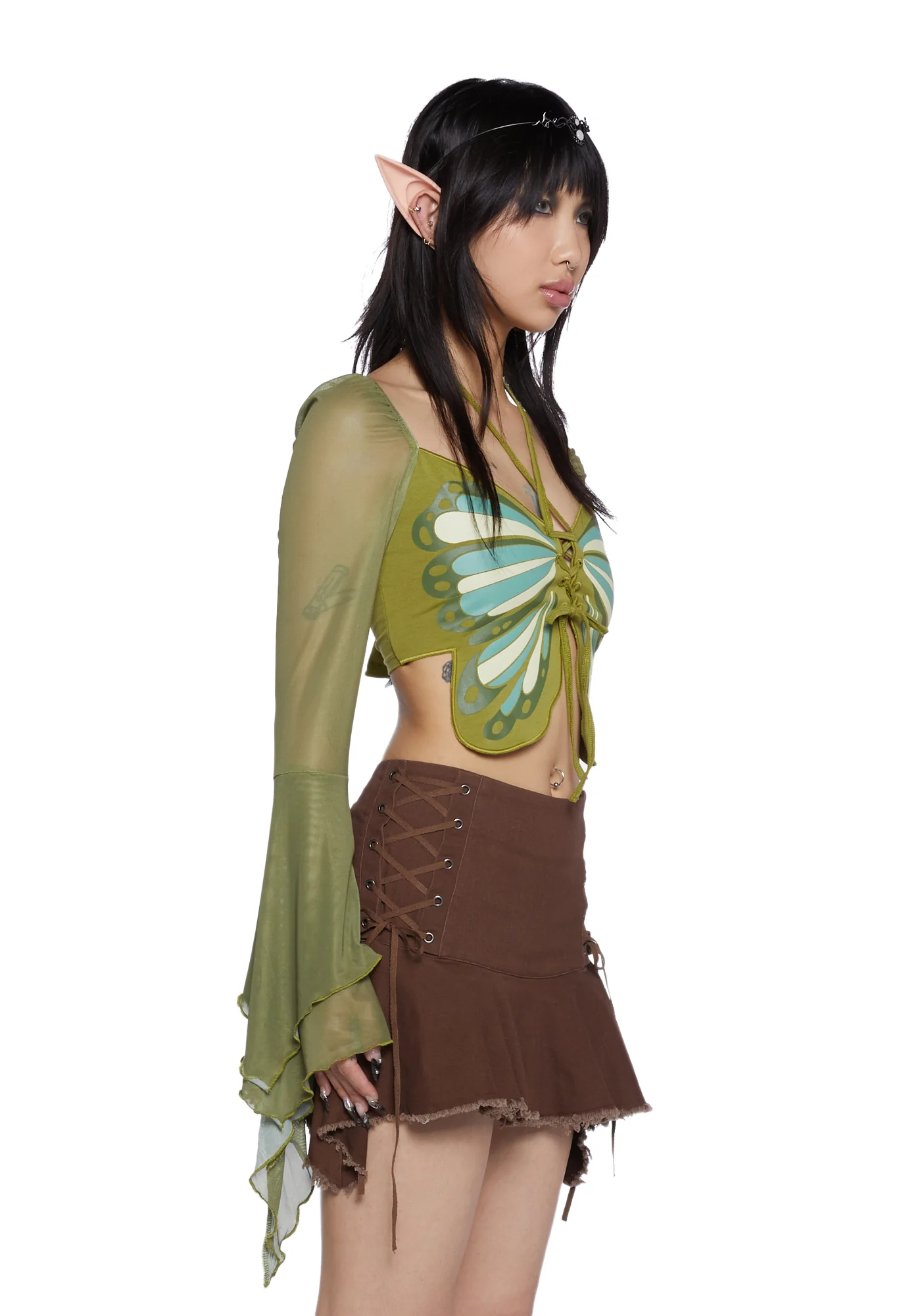 Endless Summer Bell Sleeve Top - Green - Image 3