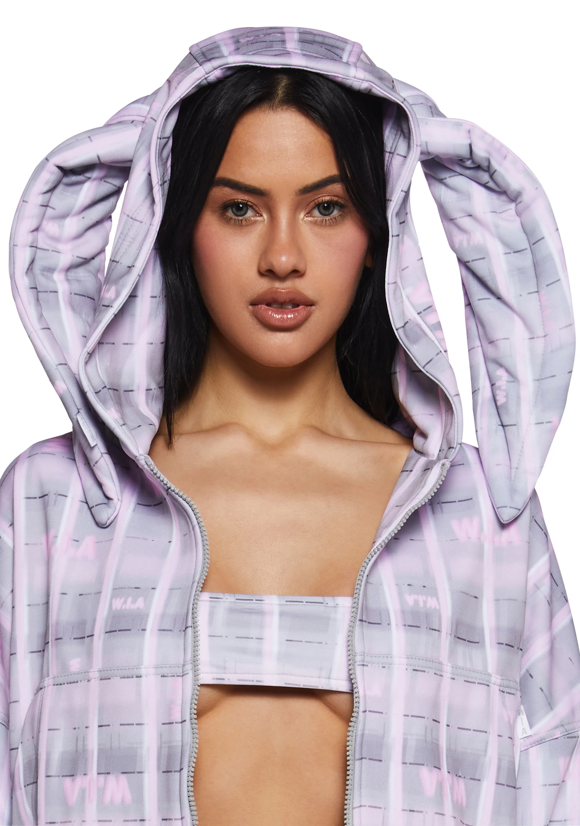 Erlang Zip Up Bunny Squares Hoodie - Image 5