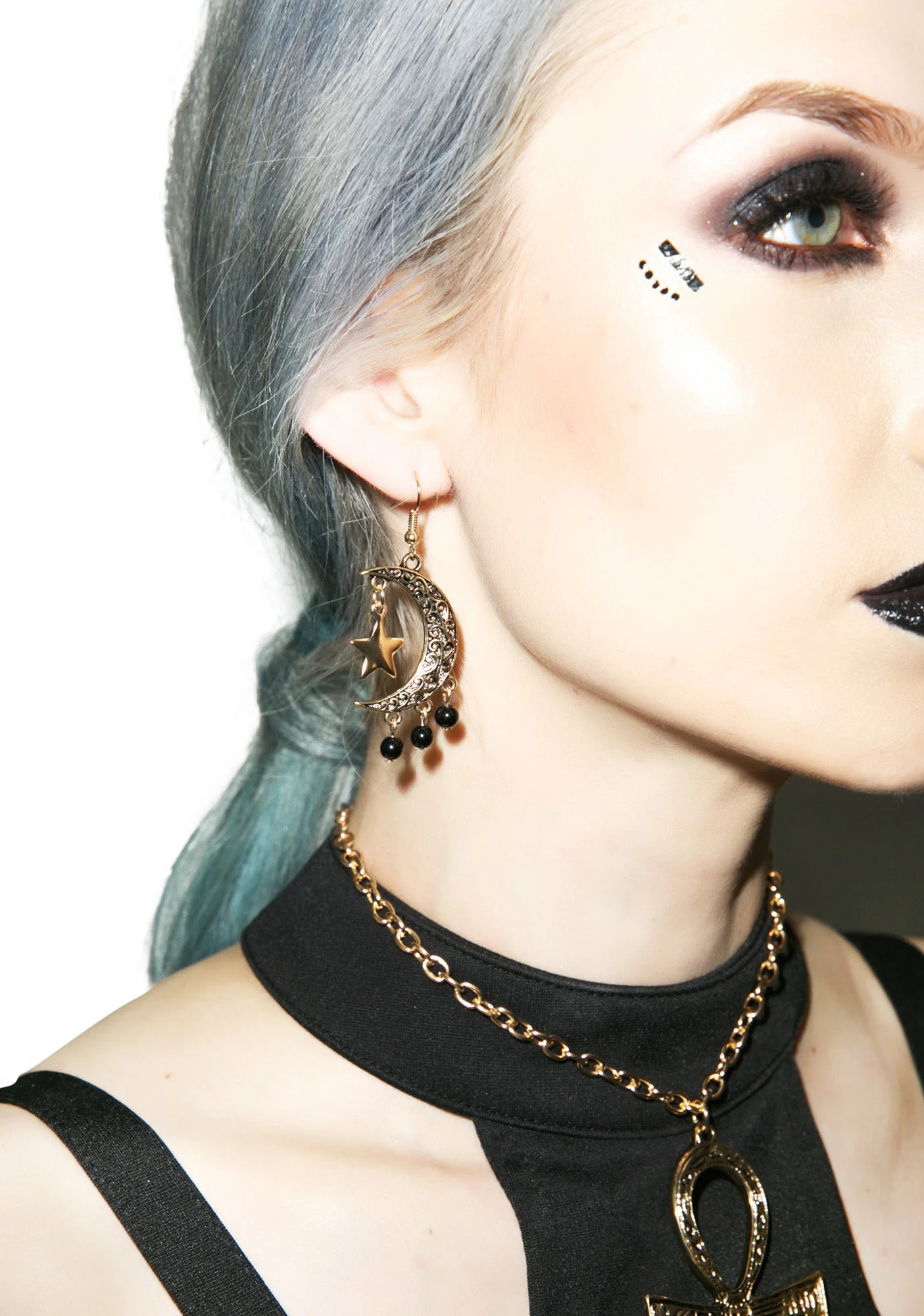 Eternal Moon And Stars Earrings - Silver - Image 4