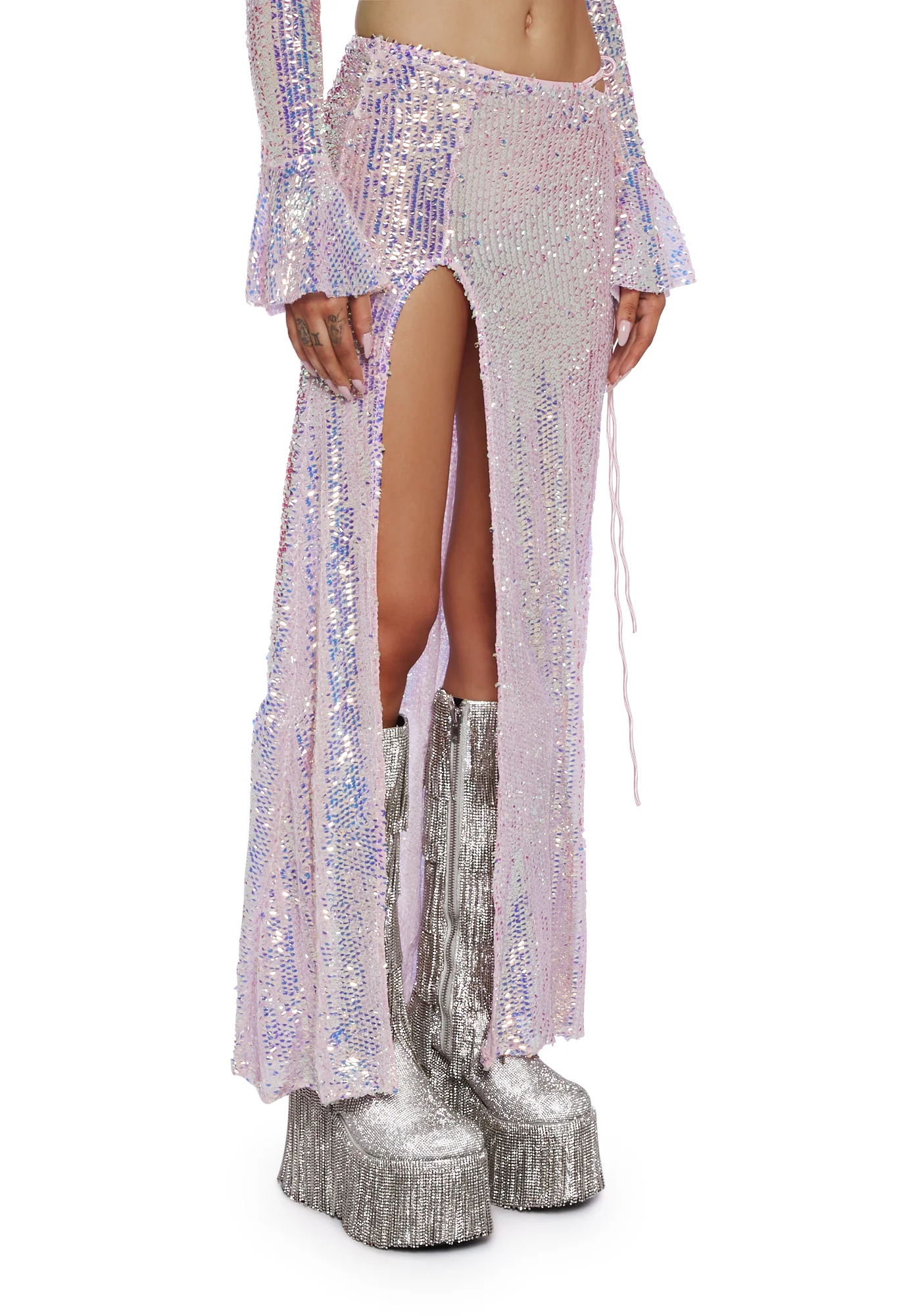 Ethereal Opulence Sequin Maxi Skirt - Image 3