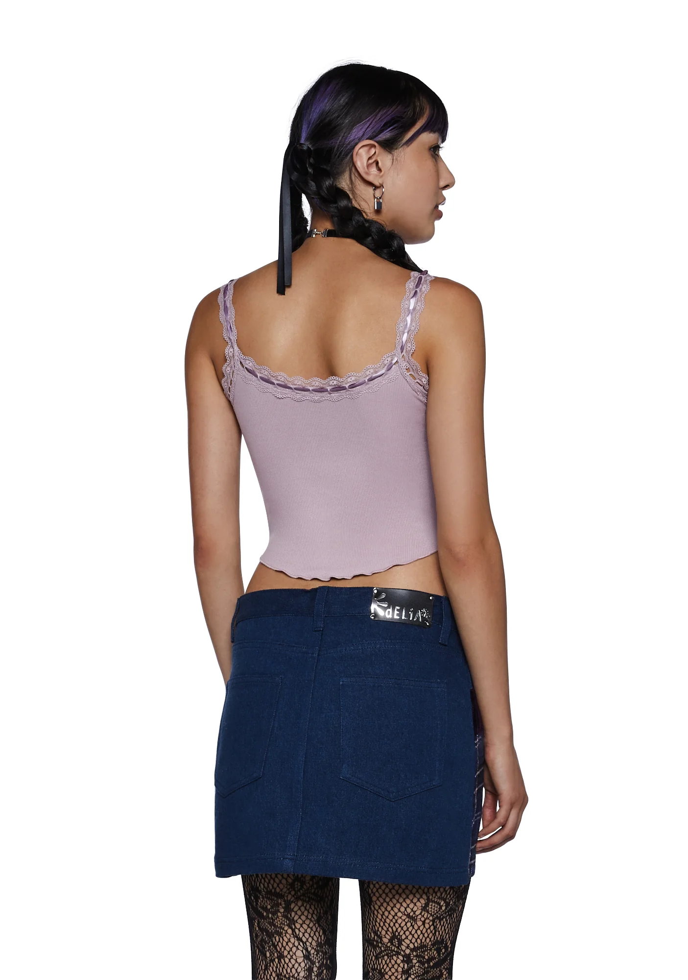 Evening In Roma Crop Cami - Mauve - Image 4