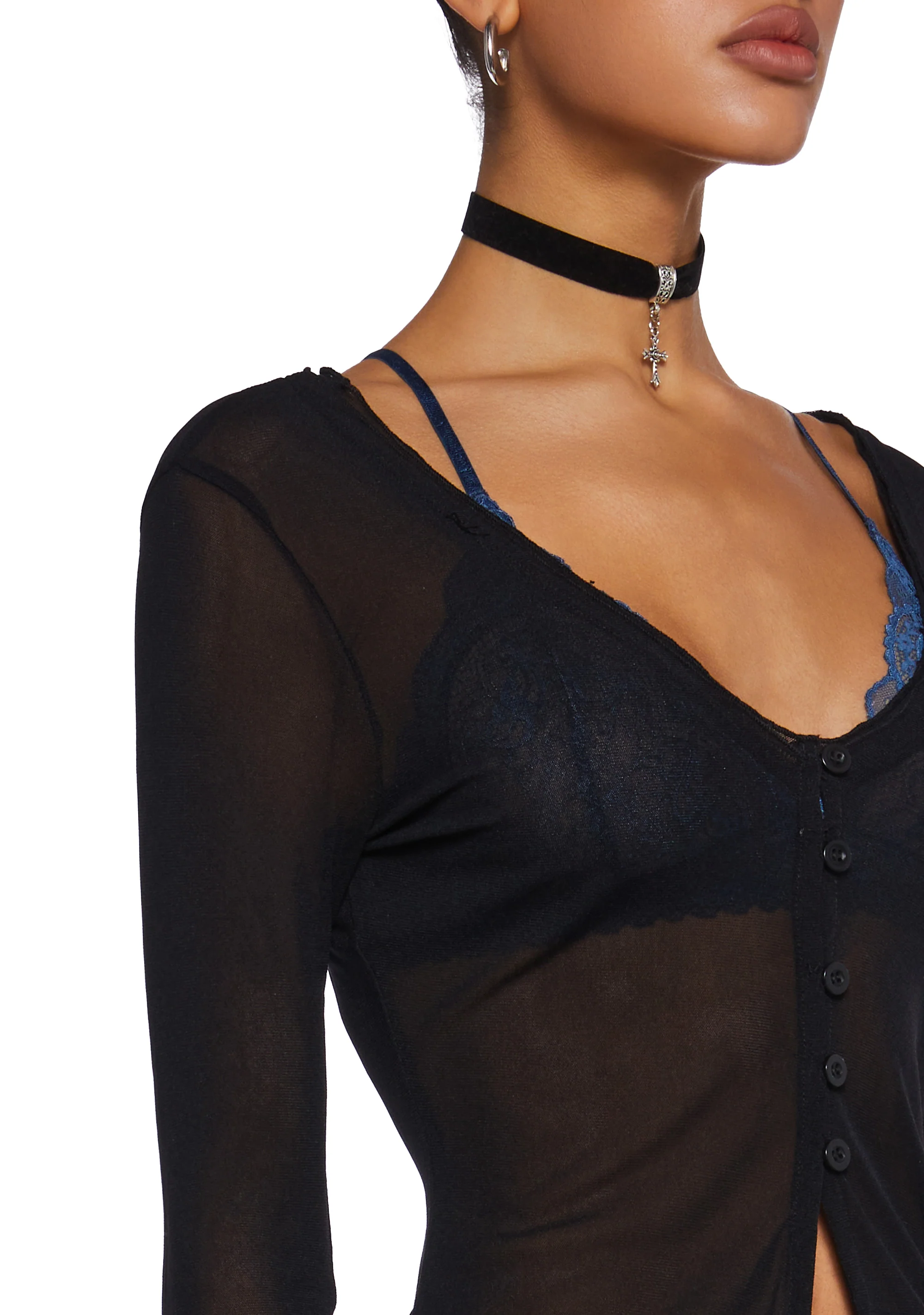 Everlong Romance Long Sleeve Top - Black - Image 5