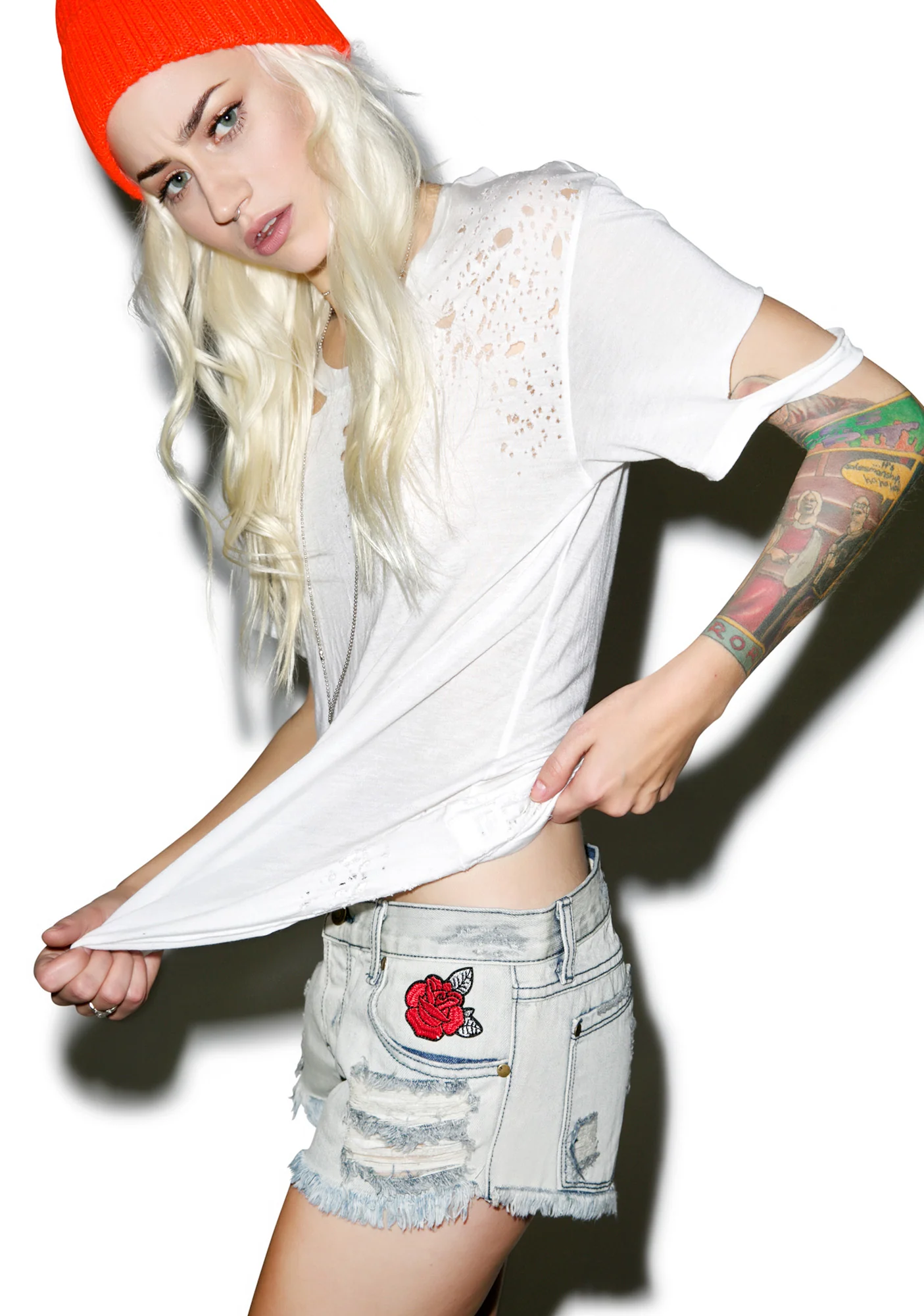 Every Rose Distressed Shorts - Image 5