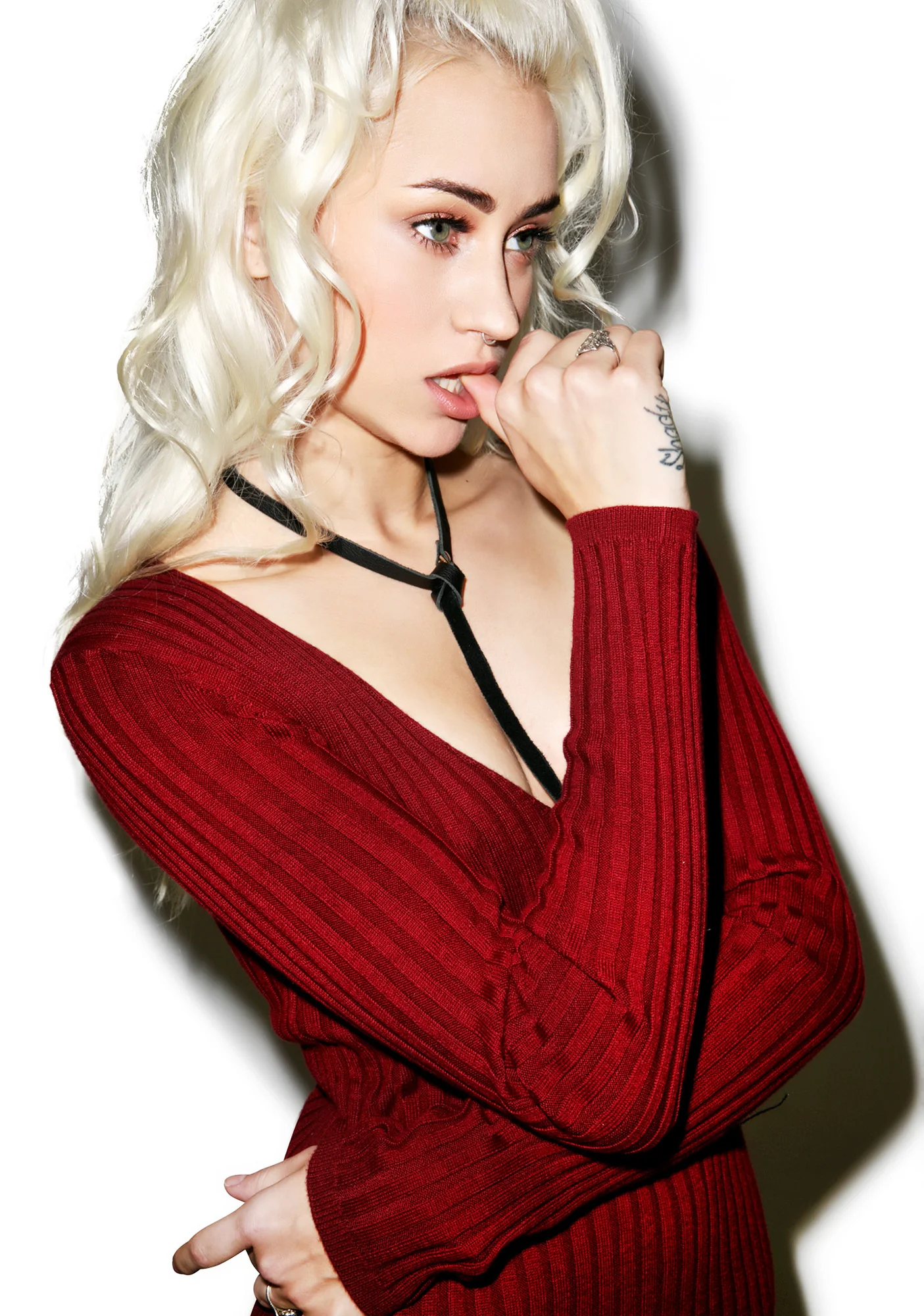 Everyday is V-Day Knit V-Neck Dress - Image 3