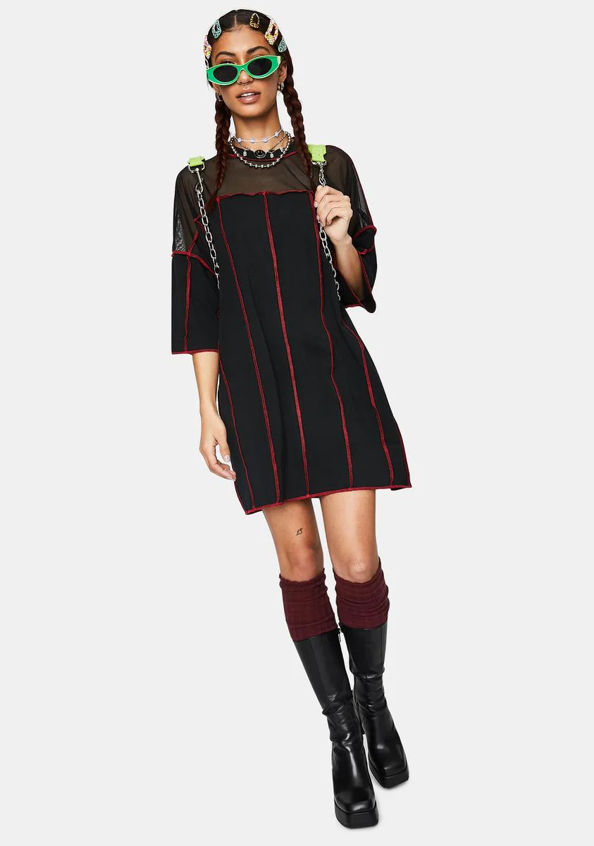 Exposed Paneled Tee Dress - Image 2