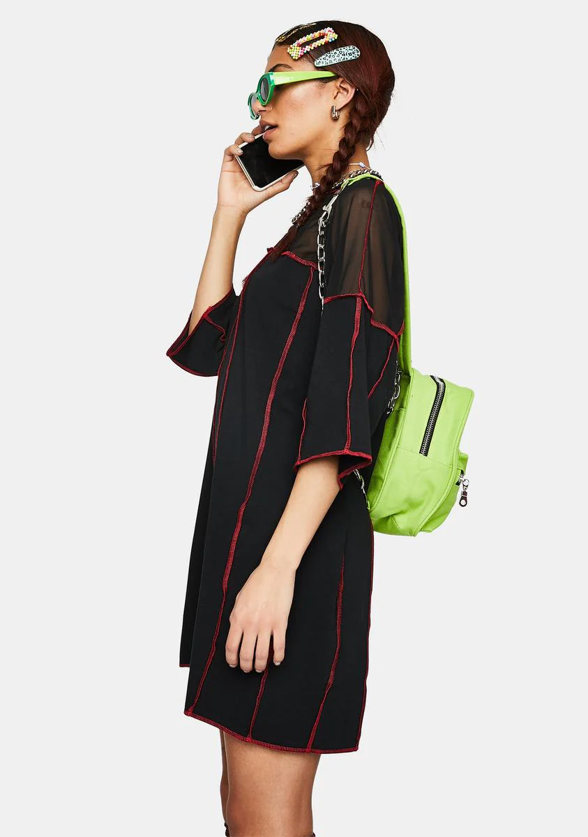 Exposed Paneled Tee Dress - Image 3