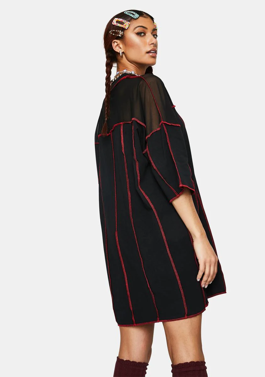 Exposed Paneled Tee Dress - Image 4