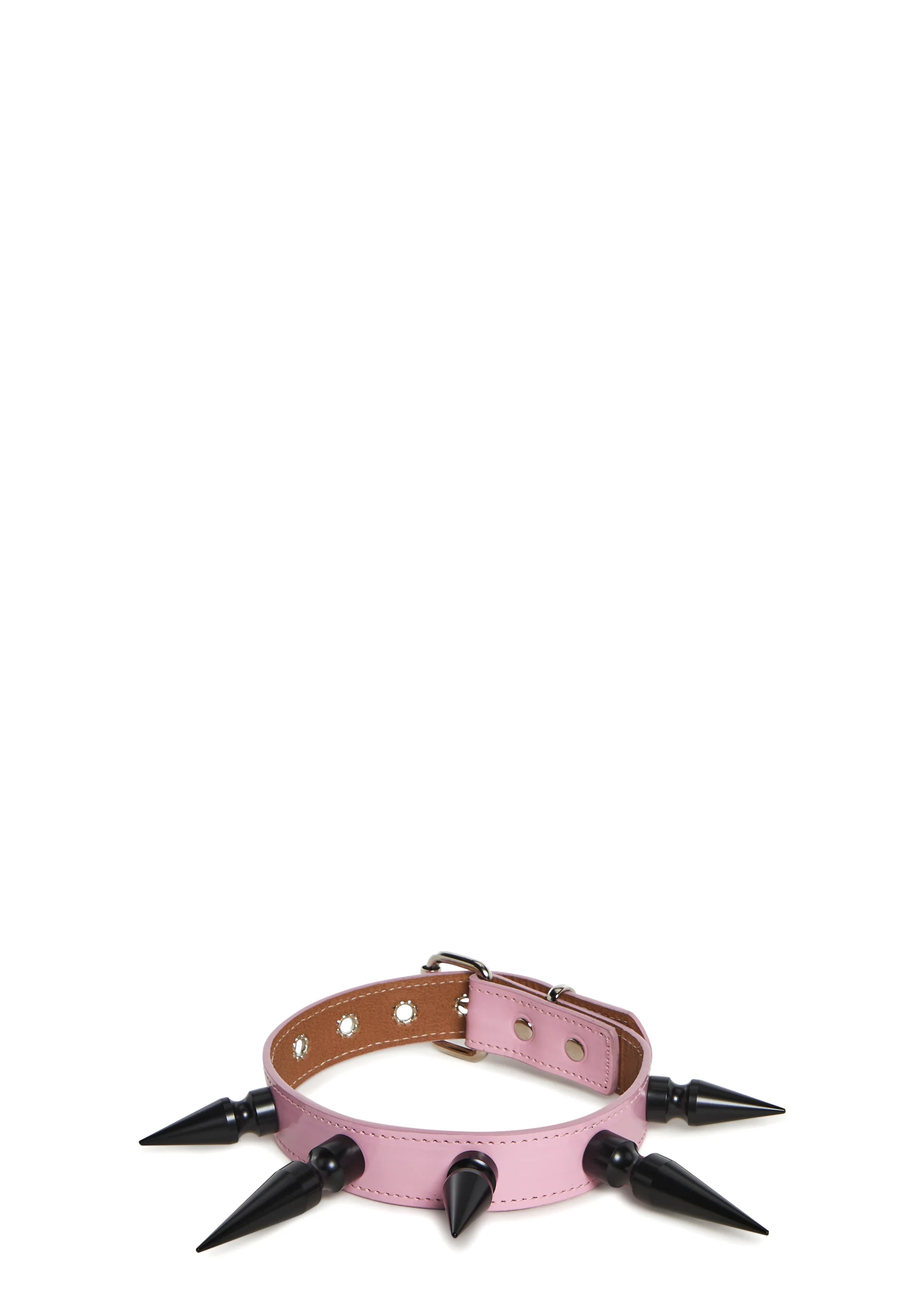 Extra Long Spiked Choker - Pink - Image 4