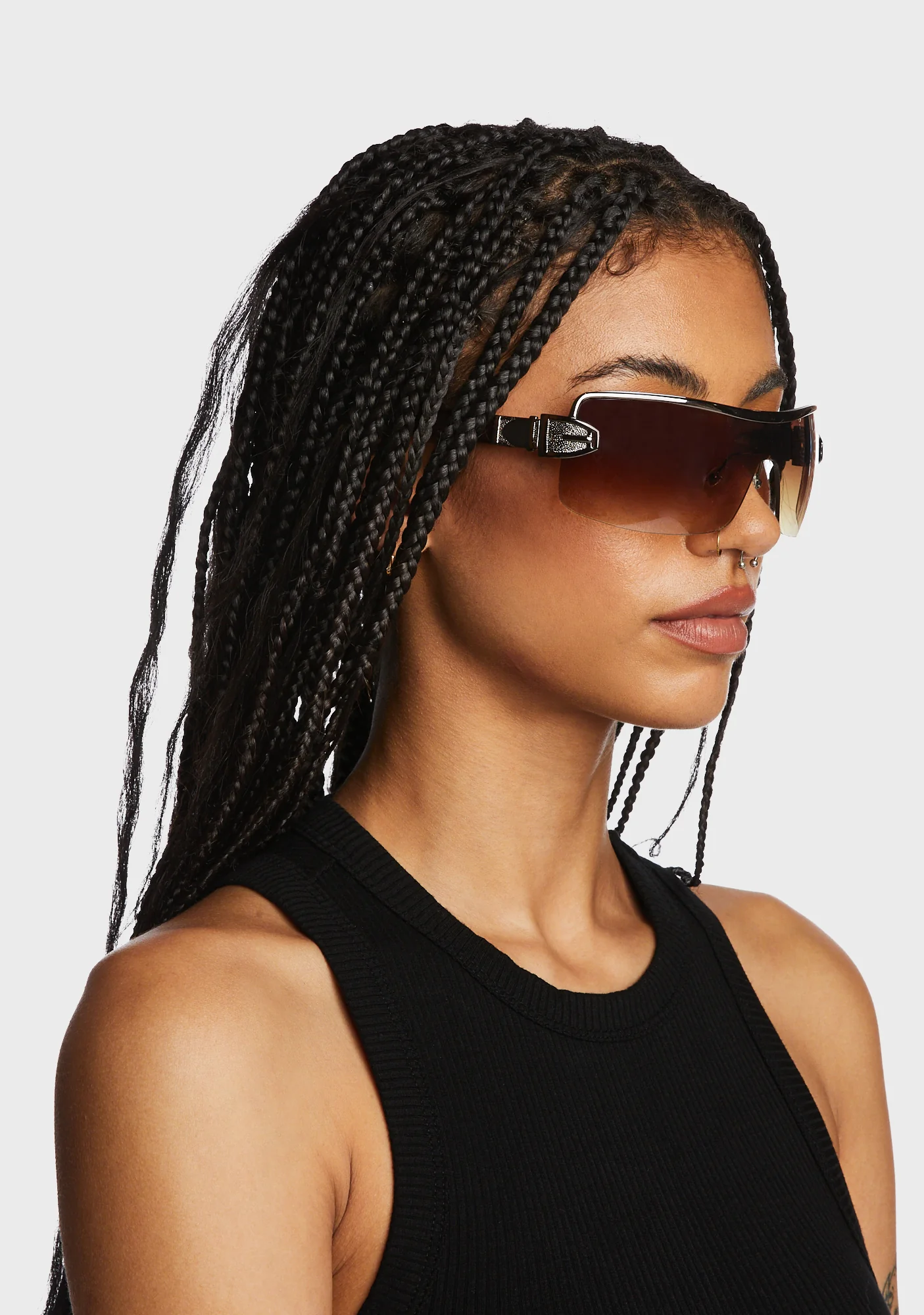 Eye Fair Shield Sunglasses - Brown - Image 2