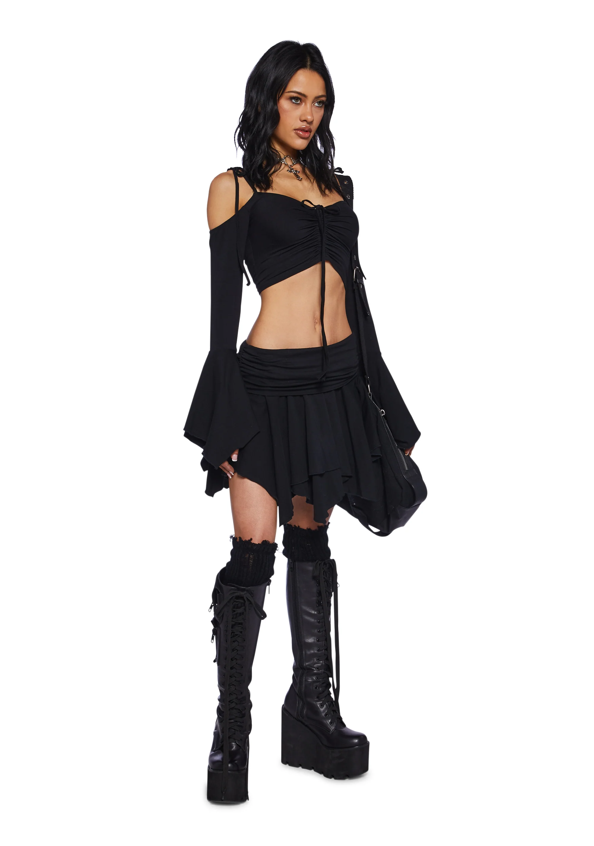 F Is For Fairies™  Crop Top - Black - Image 2