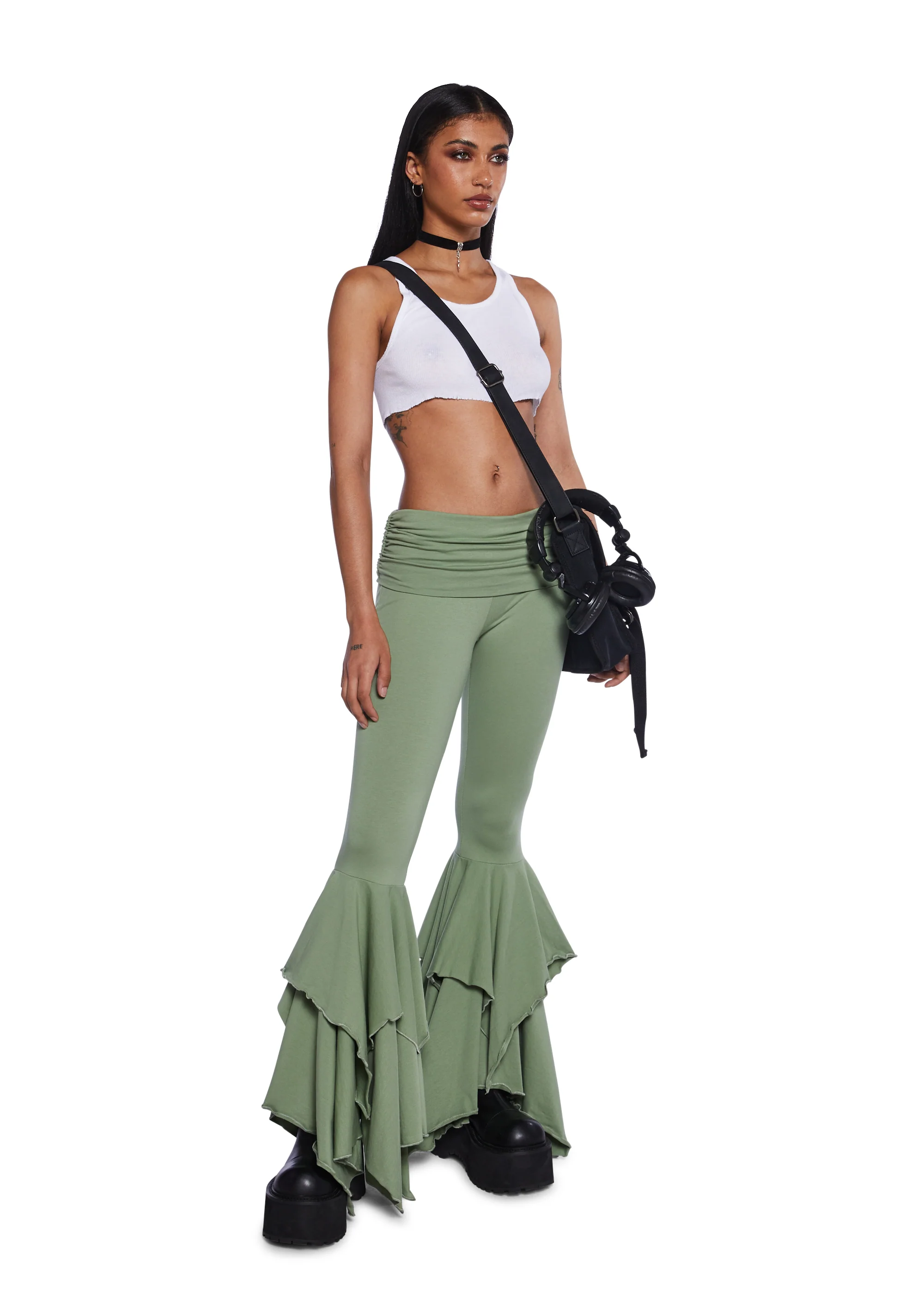 F Is For Fairies™  Flare Pants - Sage - Image 2
