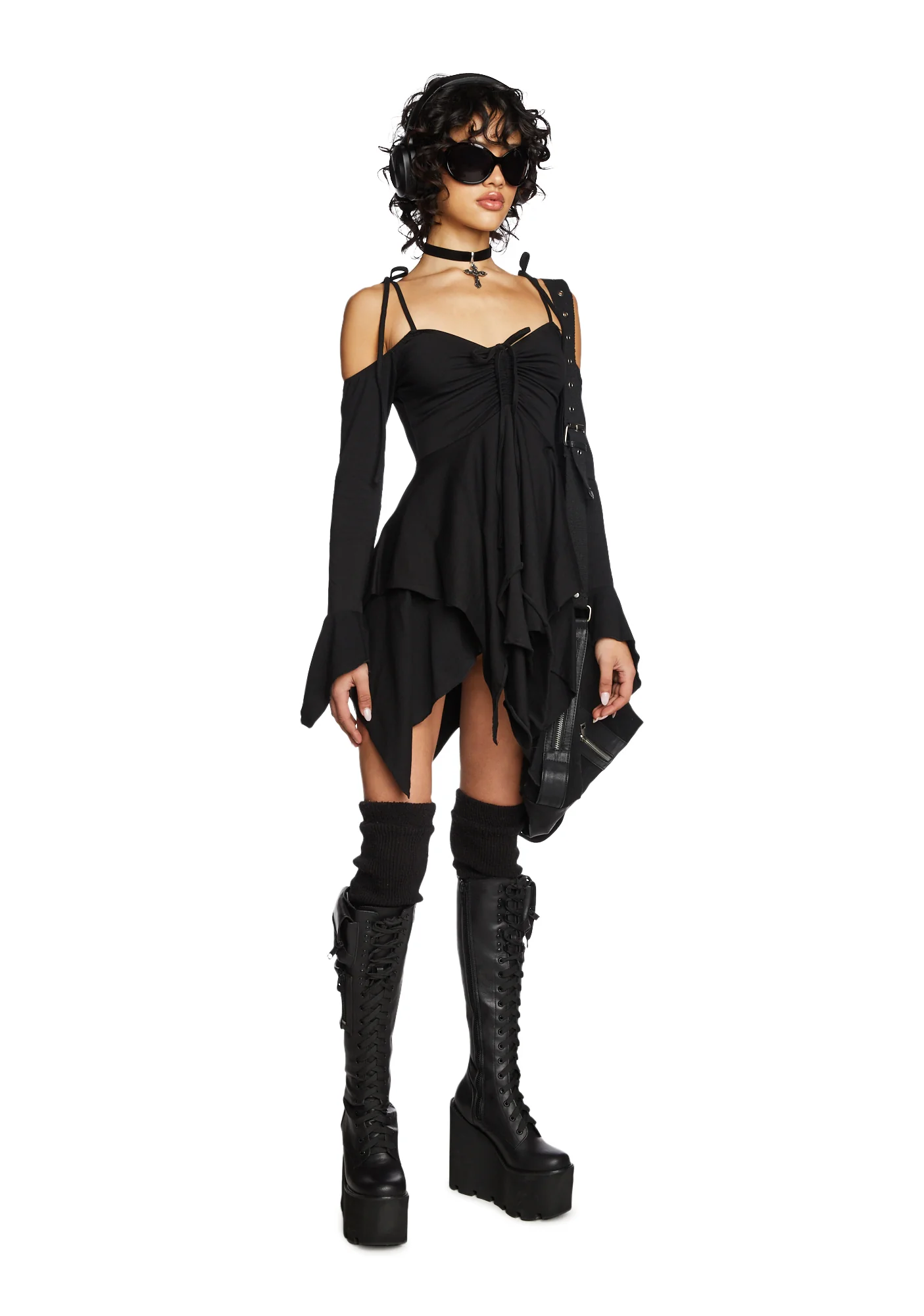 F is For Fairies Handkerchief Dress - Black - Image 3