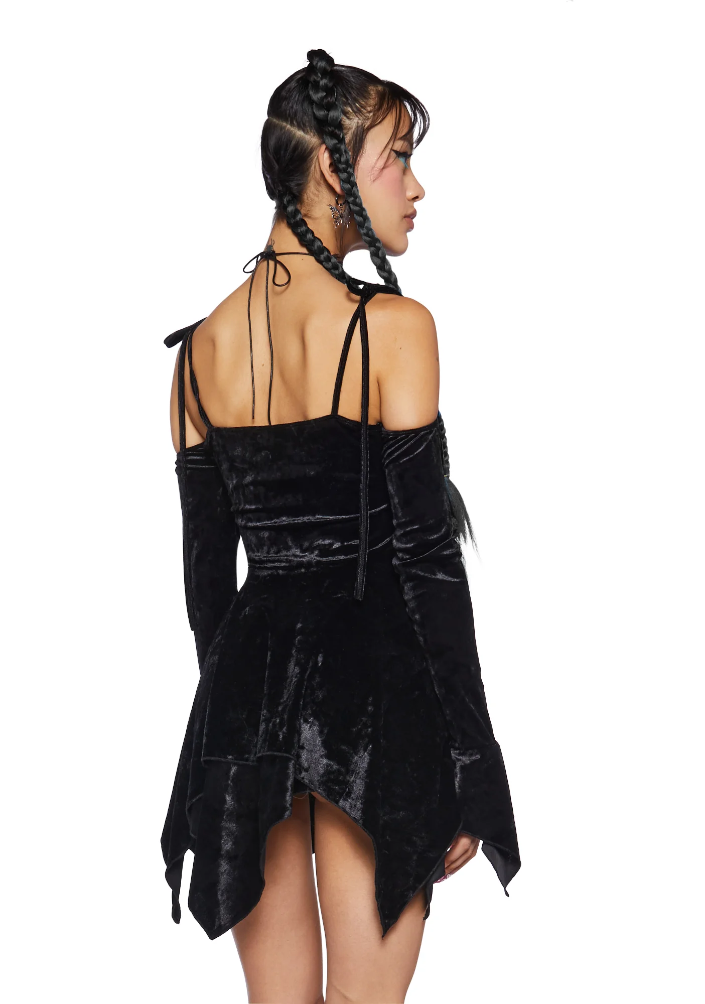 F is For Fairies Handkerchief Dress - Black Velvet - Image 4