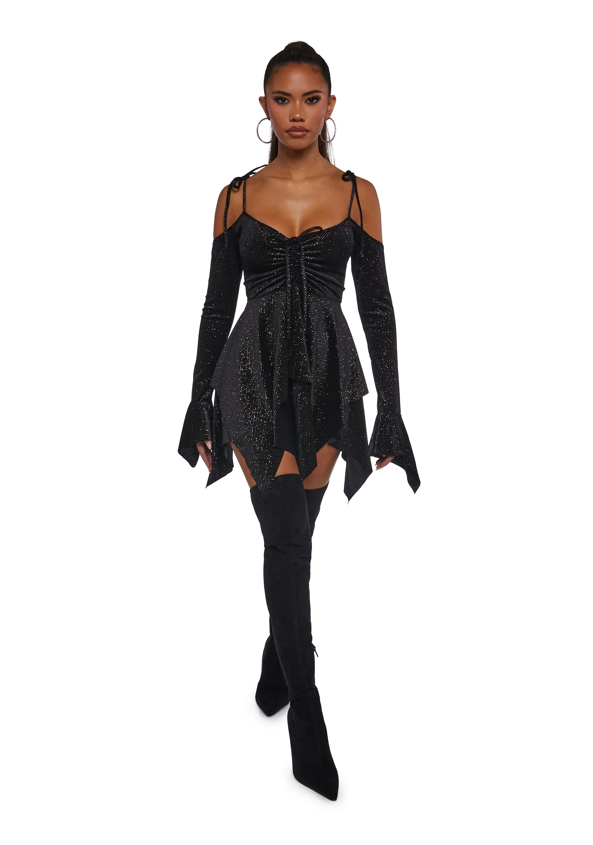 F is For Fairies® Handkerchief Dress - Glitter Velour - Image 2