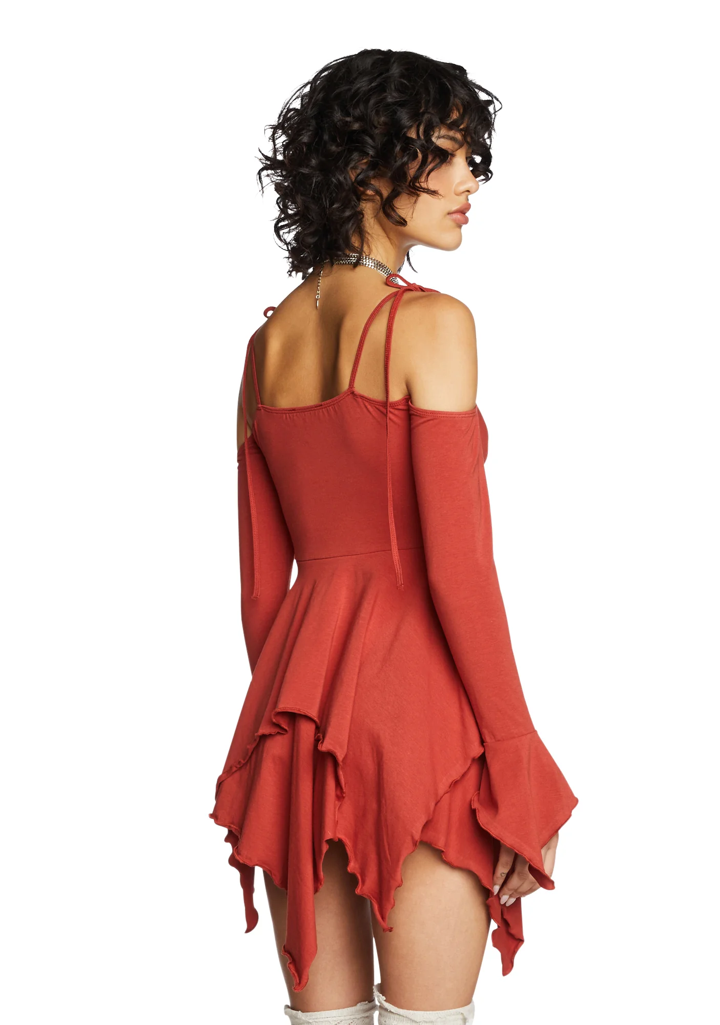 F is For Fairies Handkerchief Dress - Rust - Image 4