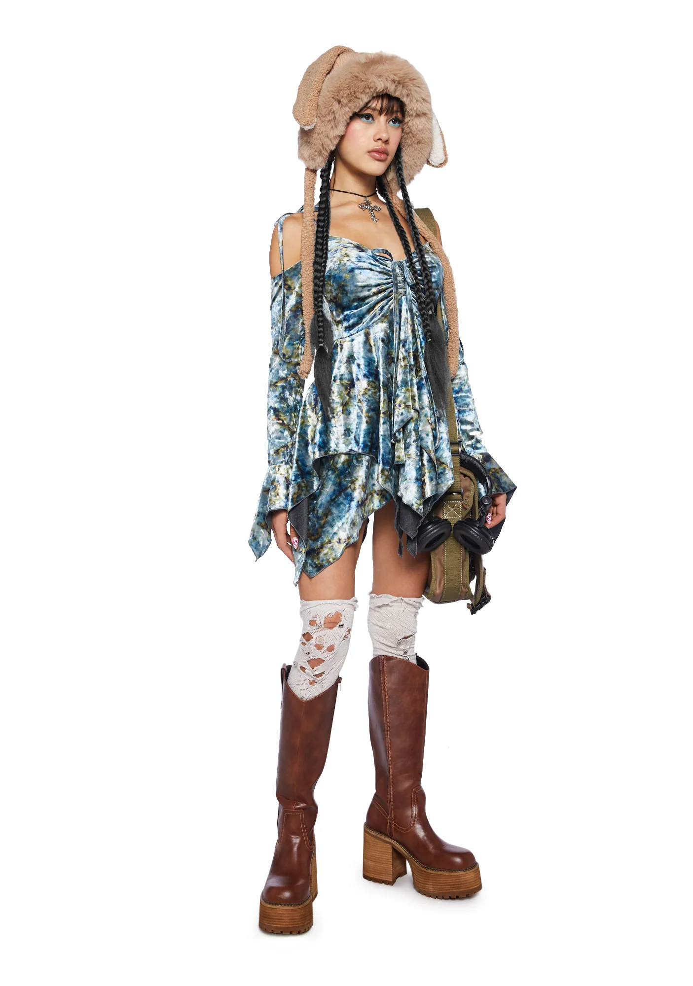 F is For Fairies Handkerchief Dress - Tie Dye Velvet - Image 2