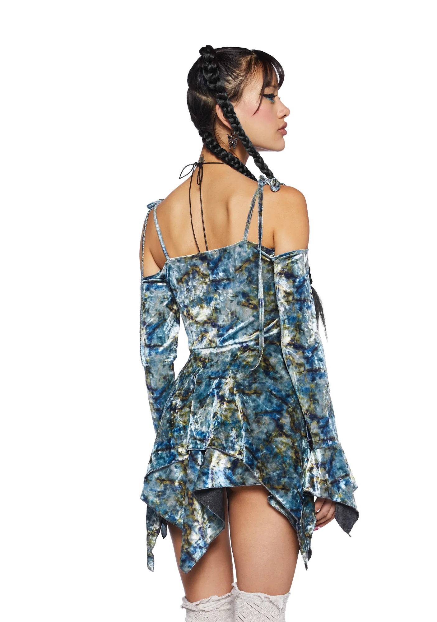 F is For Fairies Handkerchief Dress - Tie Dye Velvet - Image 4