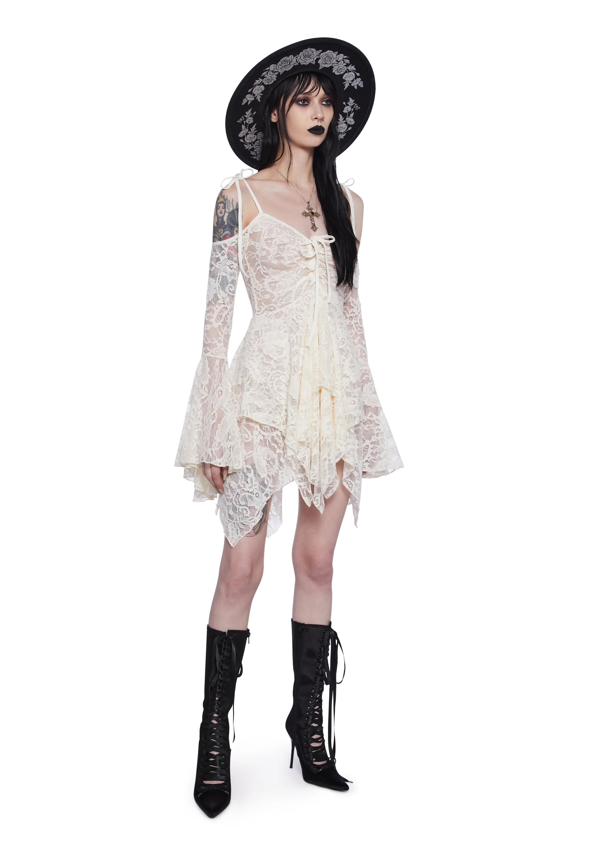 F is For Fairies Handkerchief Dress - White Lace - Image 2
