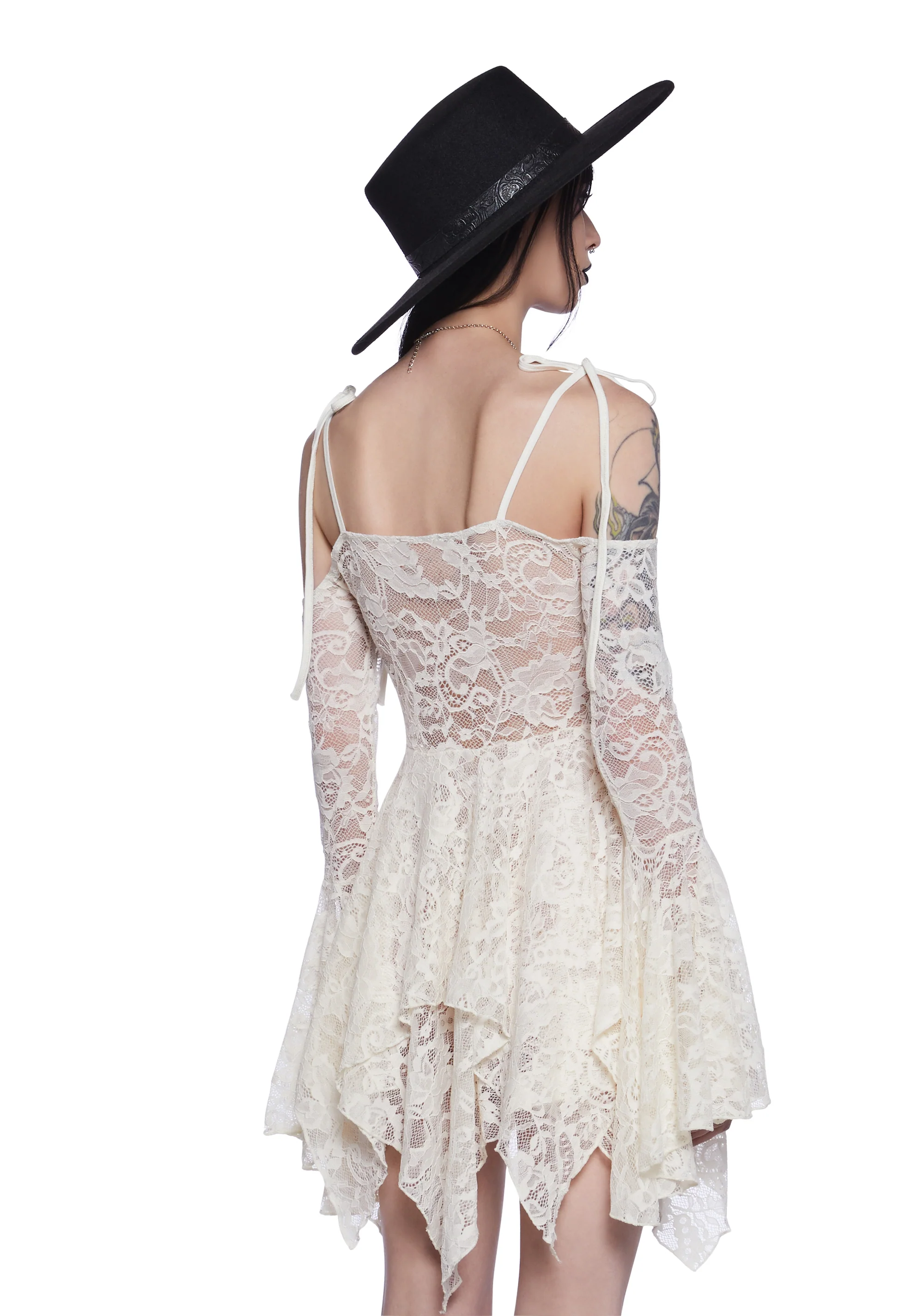 F is For Fairies Handkerchief Dress - White Lace - Image 3