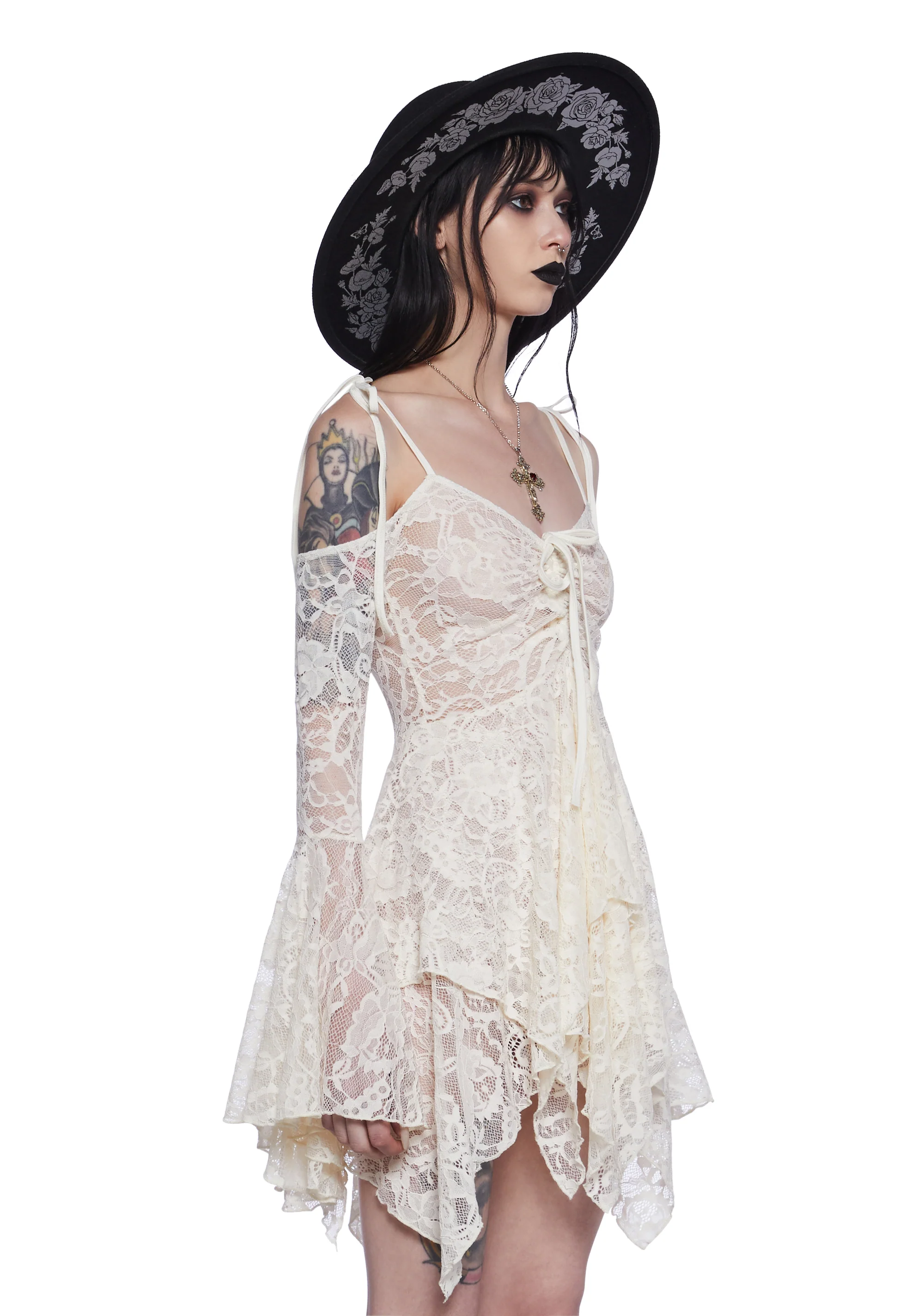 F is For Fairies Handkerchief Dress - White Lace - Image 4