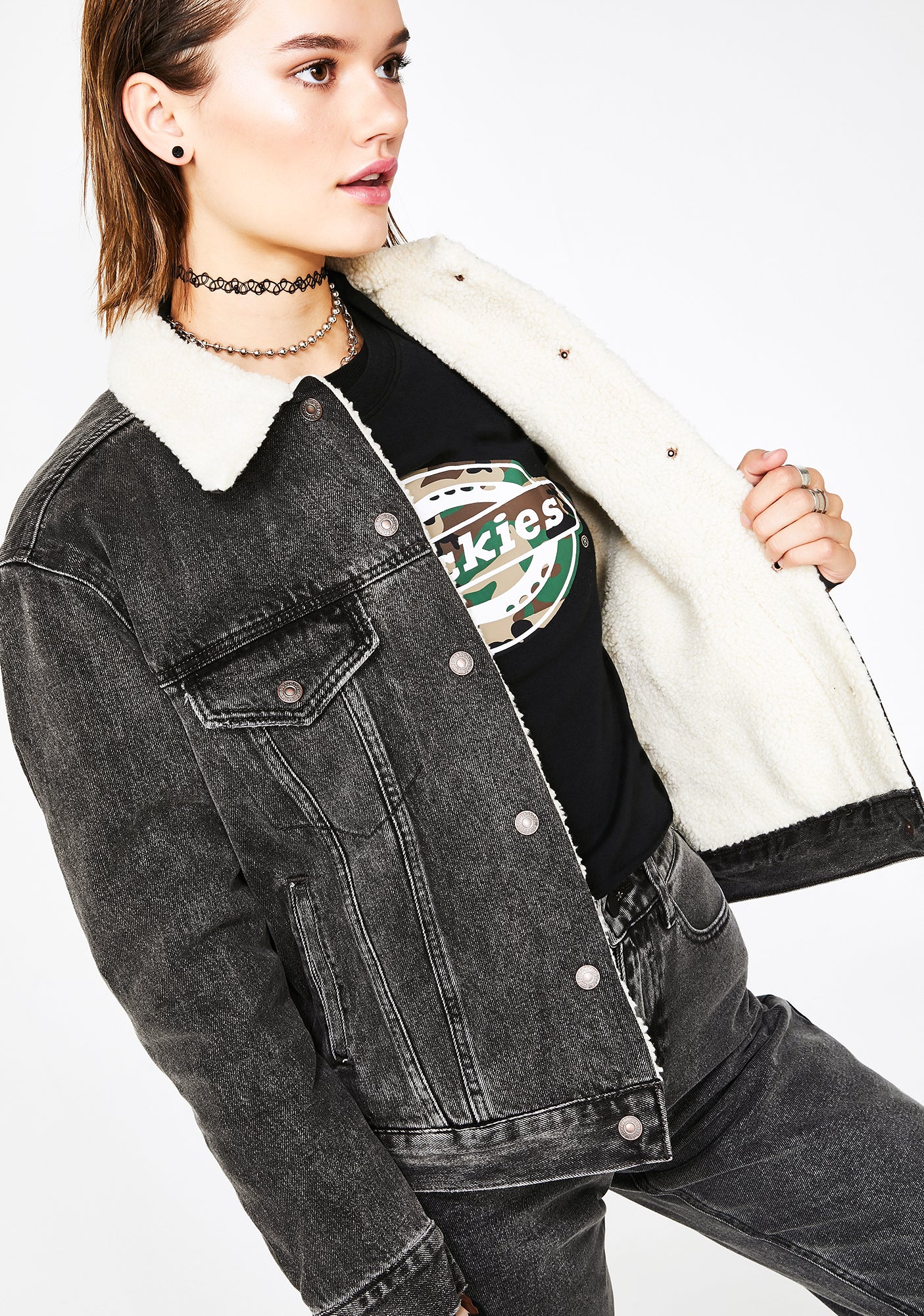 Fade To Black Ex Boyfriend Sherpa Trucker Jacket - Image 3