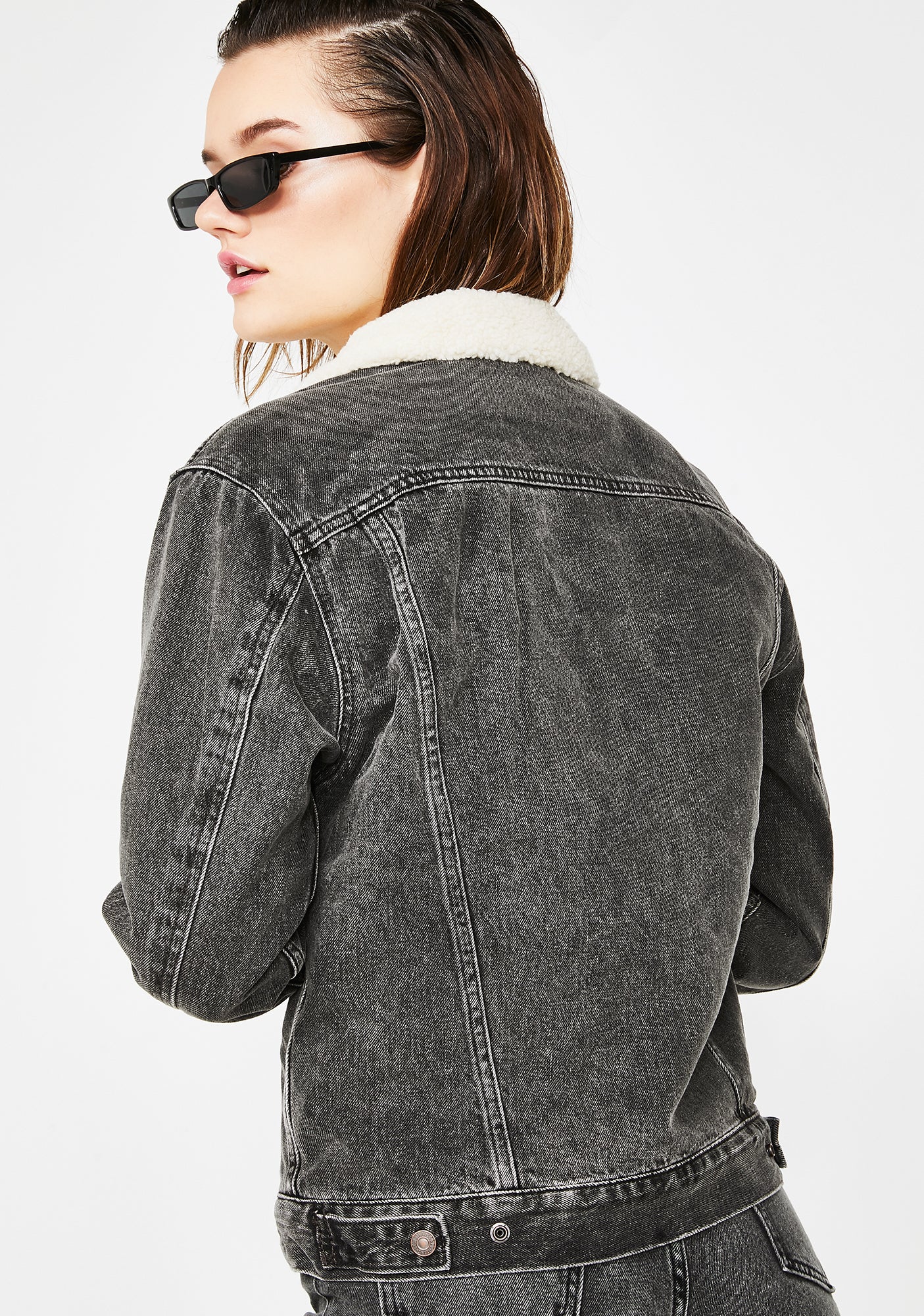 Fade To Black Ex Boyfriend Sherpa Trucker Jacket - Image 4