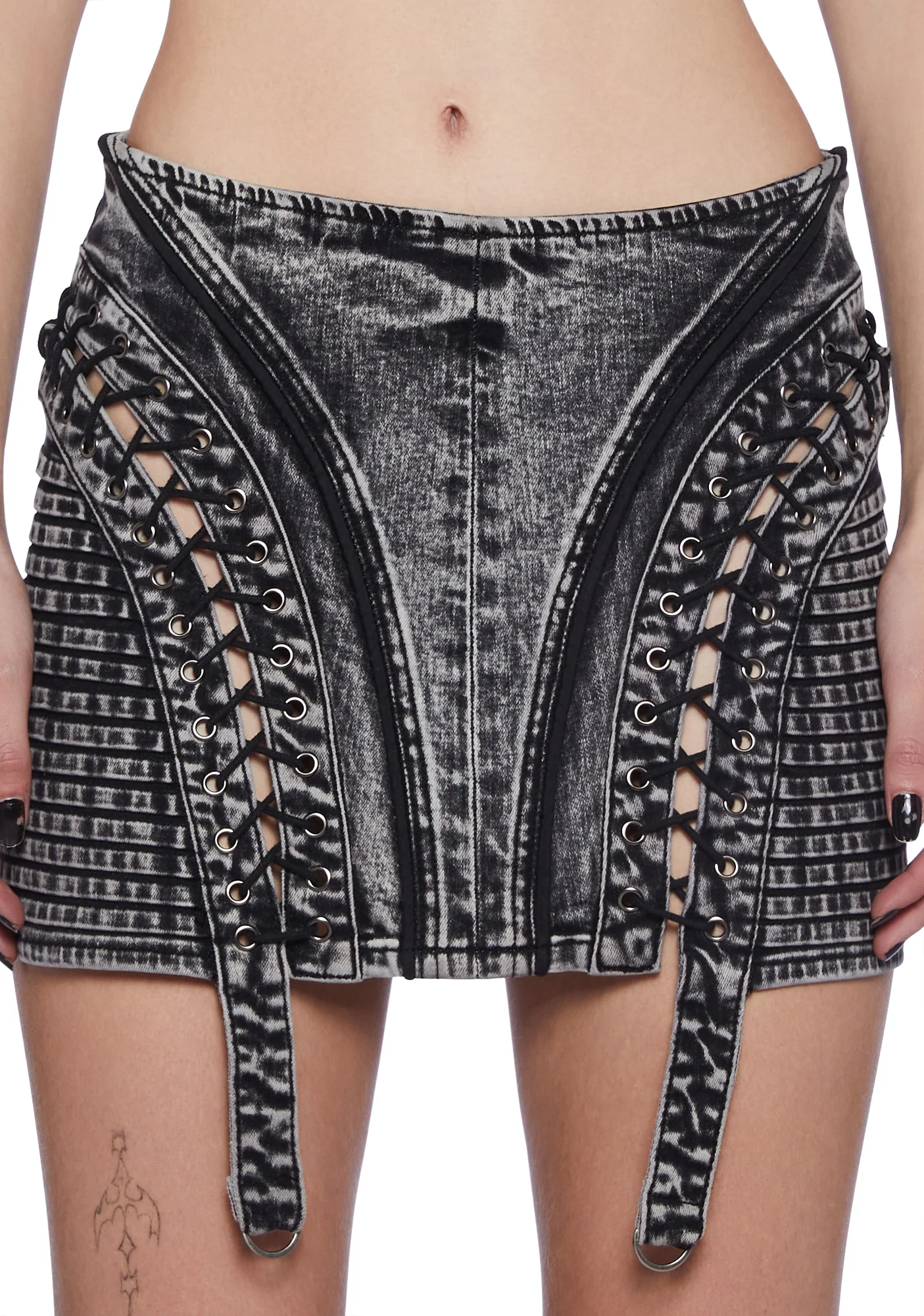 Fader Acid Wash Mini Skirt - Image 4