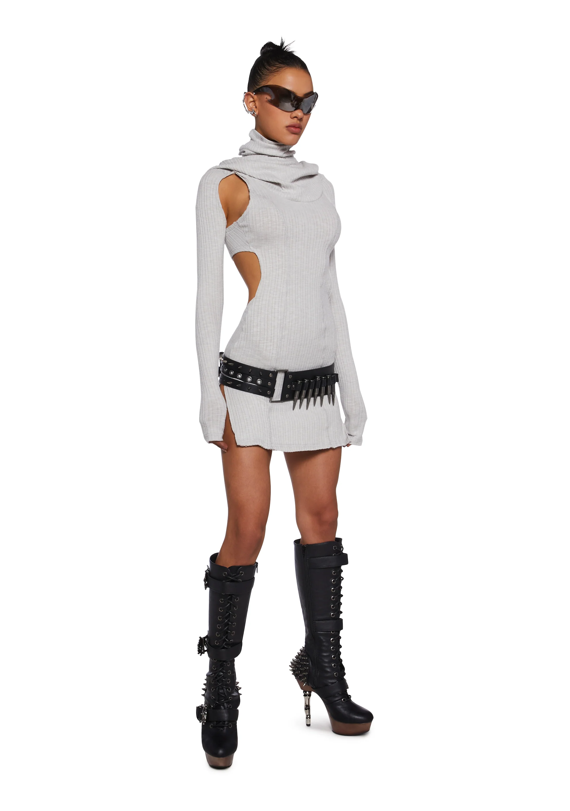 Fader Cut Out Hooded Mini Dress - Image 2