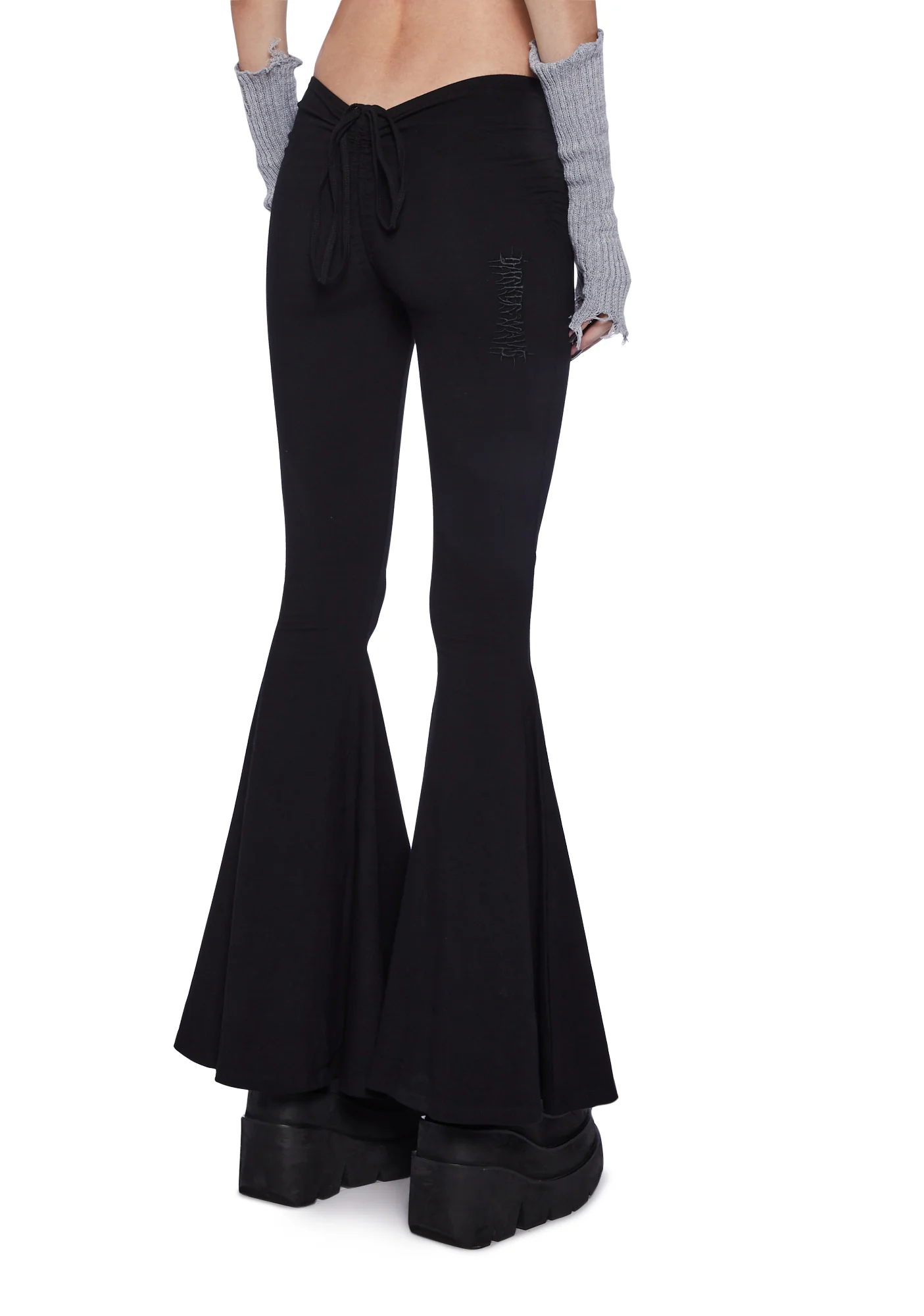 Fader V-Cut Washed Bell Bottoms - Black - Image 4