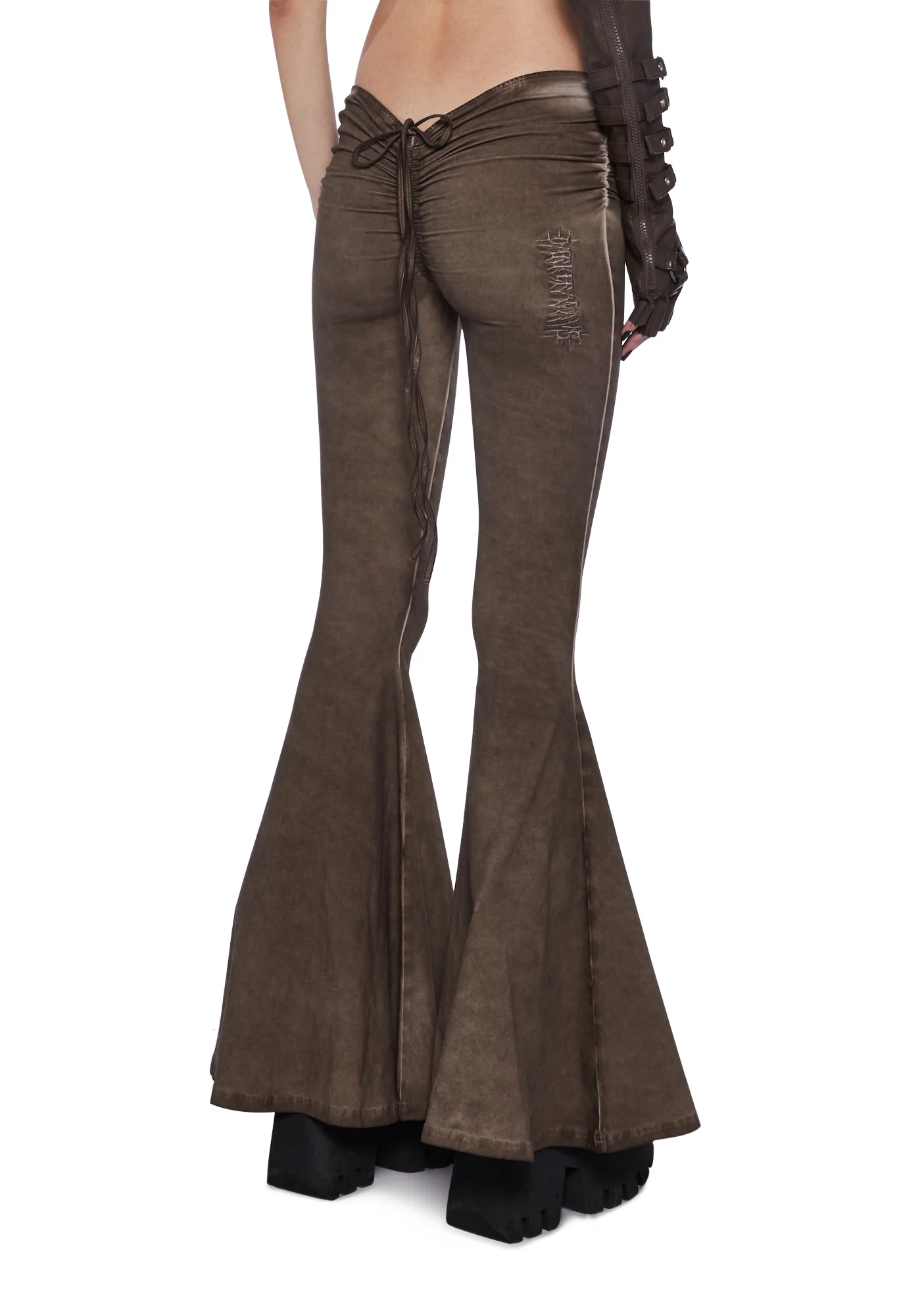 Fader V-Cut Washed Bell Bottoms - Brown - Image 4