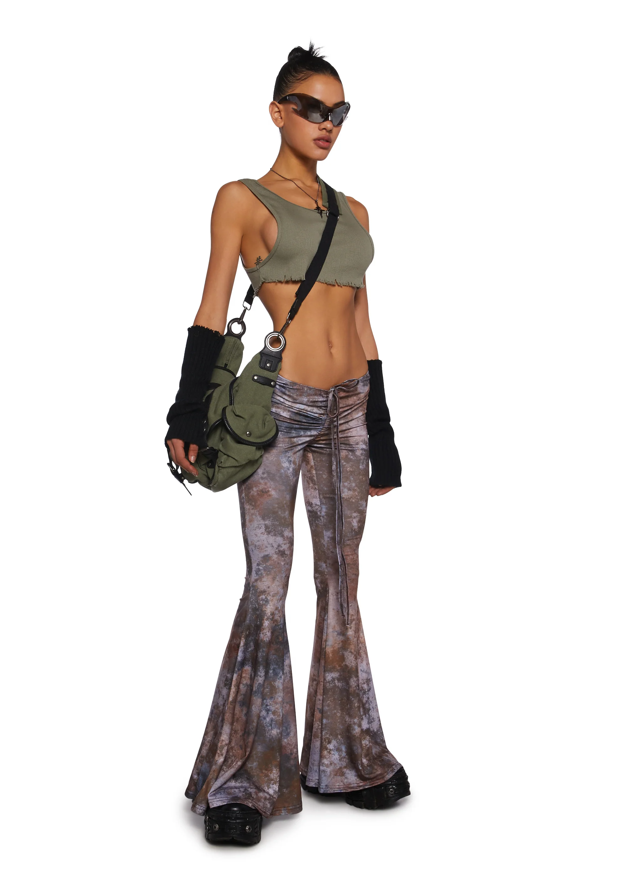 Fader V-Cut Washed Bell Bottoms - Rust - Image 2