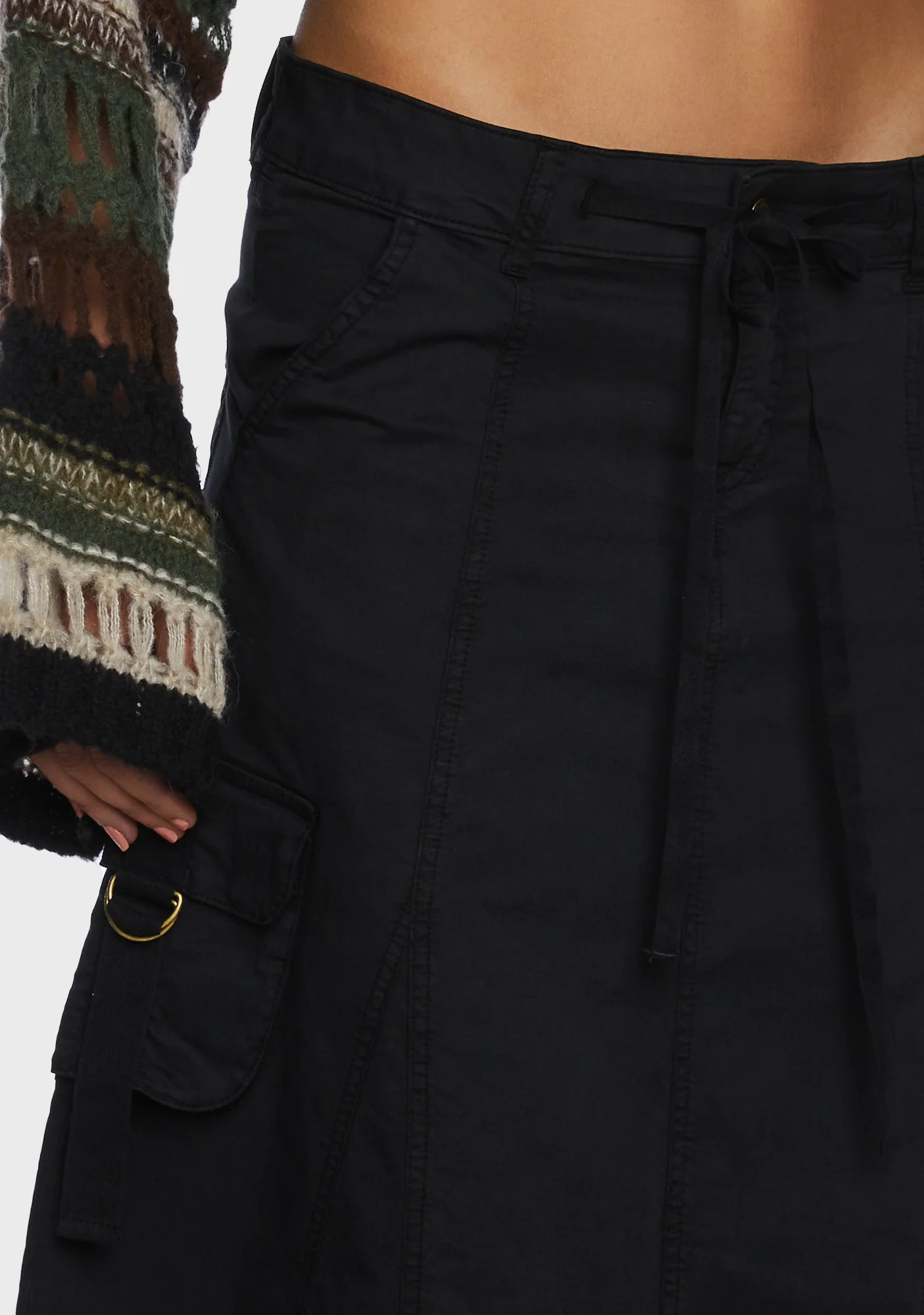 Fae Cargo Midi Skirt - Black - Image 2