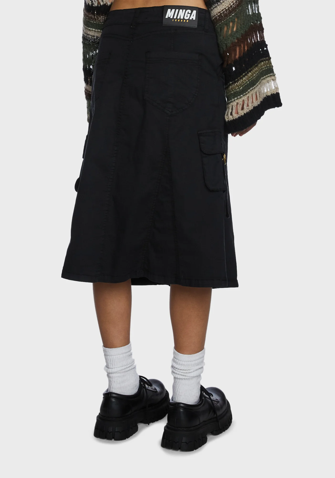 Fae Cargo Midi Skirt - Black - Image 4