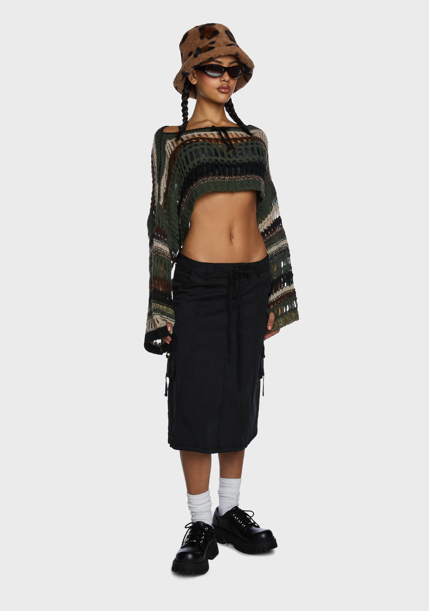 Fae Cargo Midi Skirt - Black - Image 5