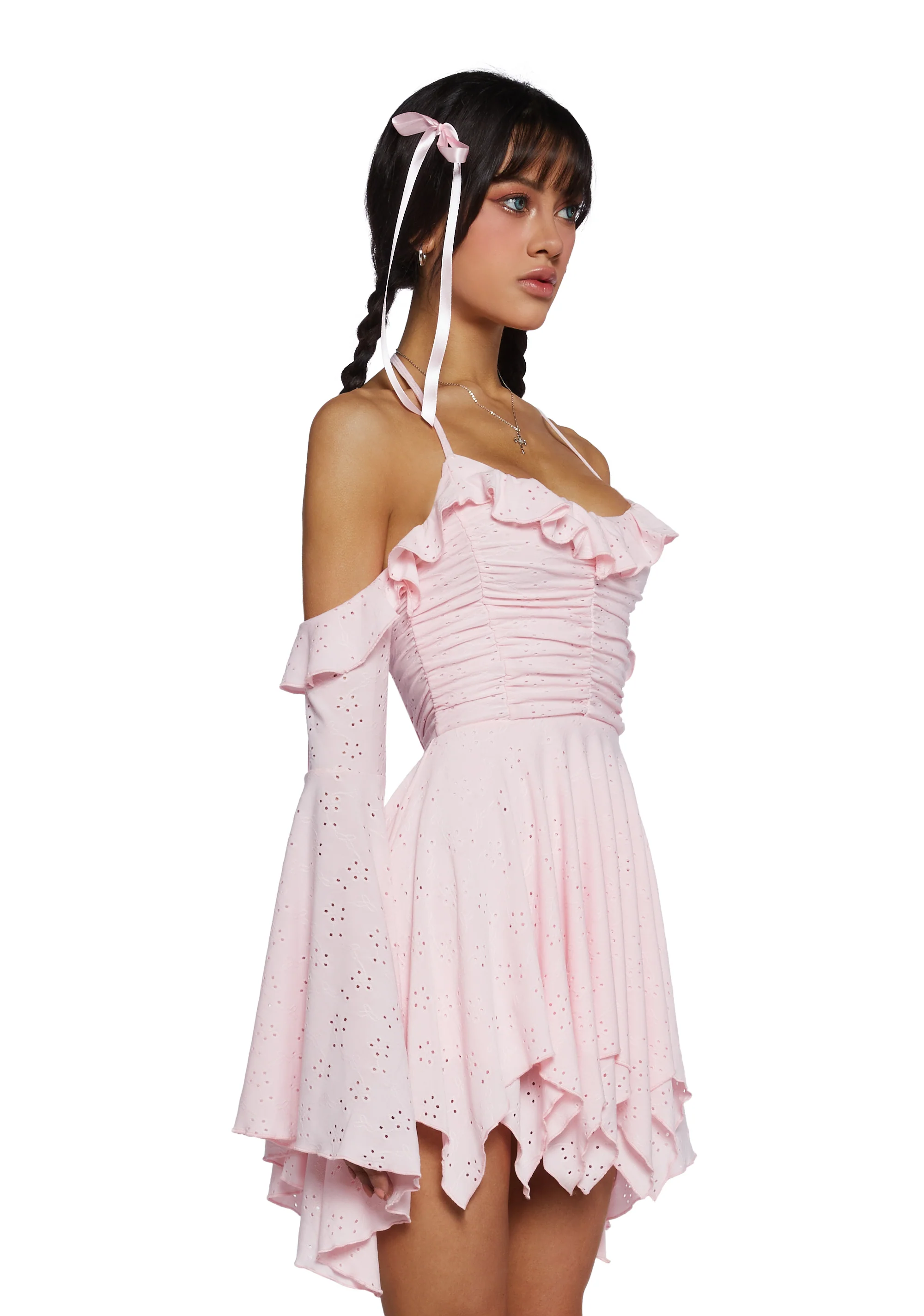 Fairy Delights Ruffled Handkerchief Dress - Pink - Image 3