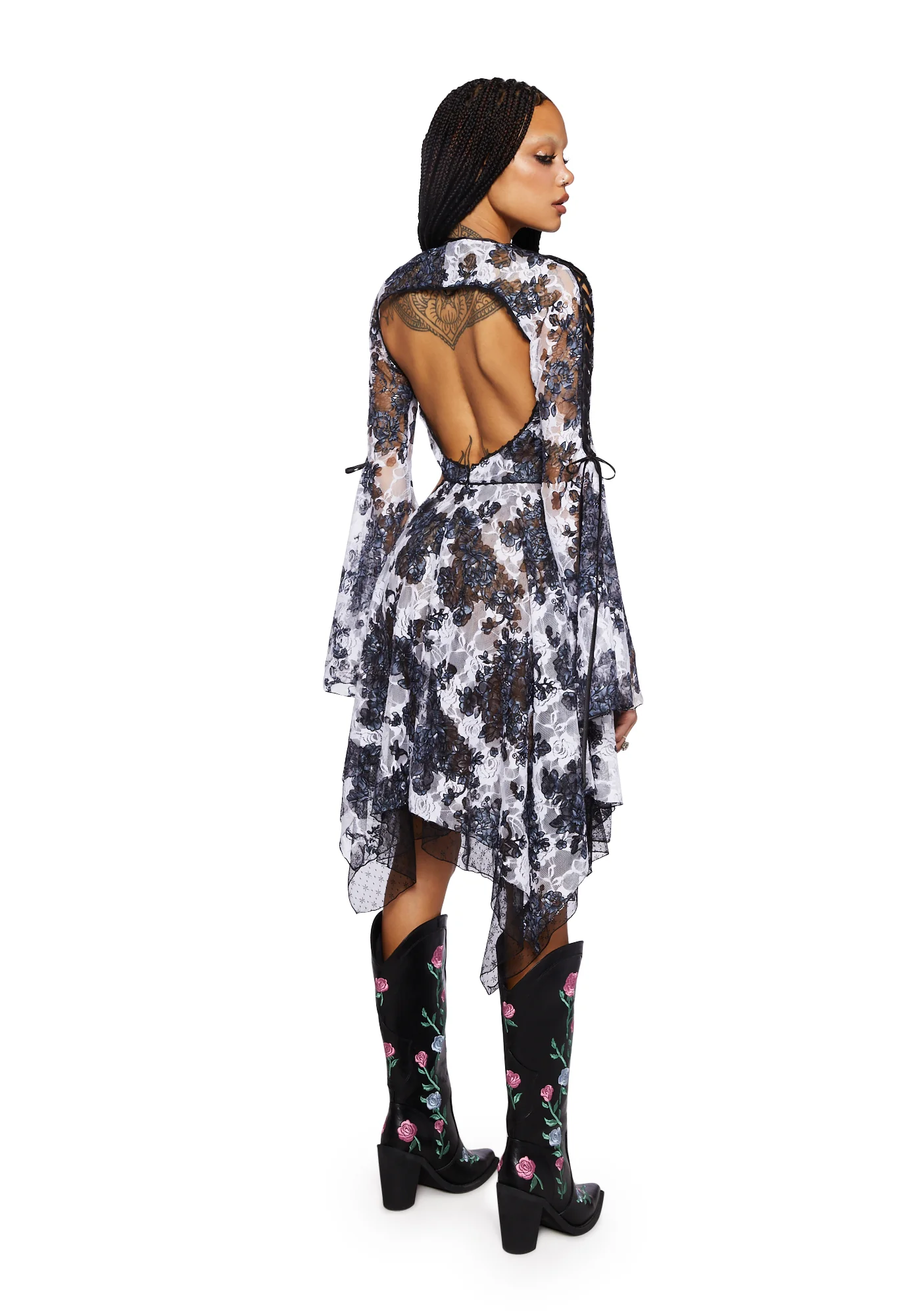 Fairydust Chronicles Lace Dress & Shrug Set- Floral - Image 4