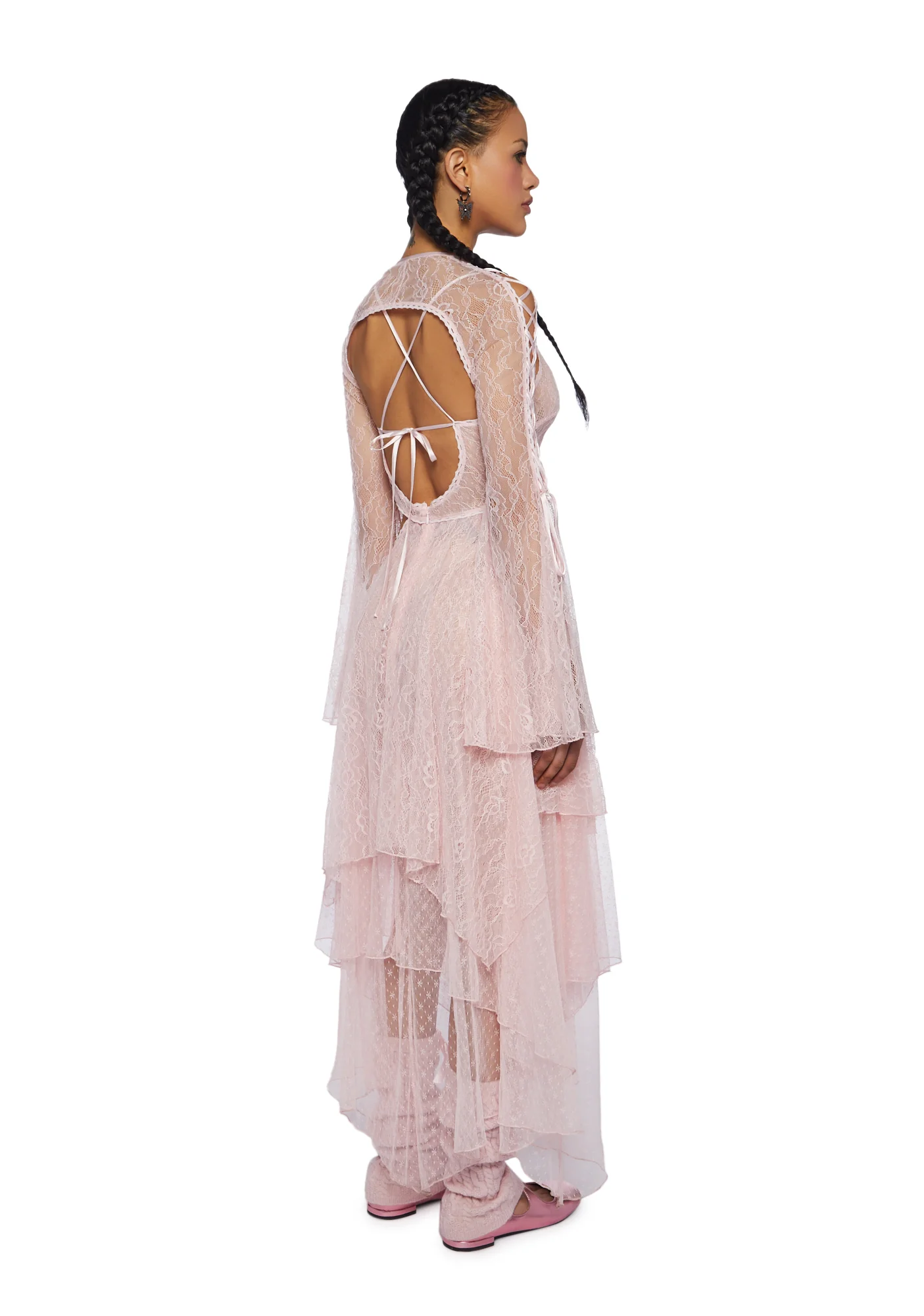 Fairydust Chronicles Lace Dress & Shrug Set - Pink - Image 4