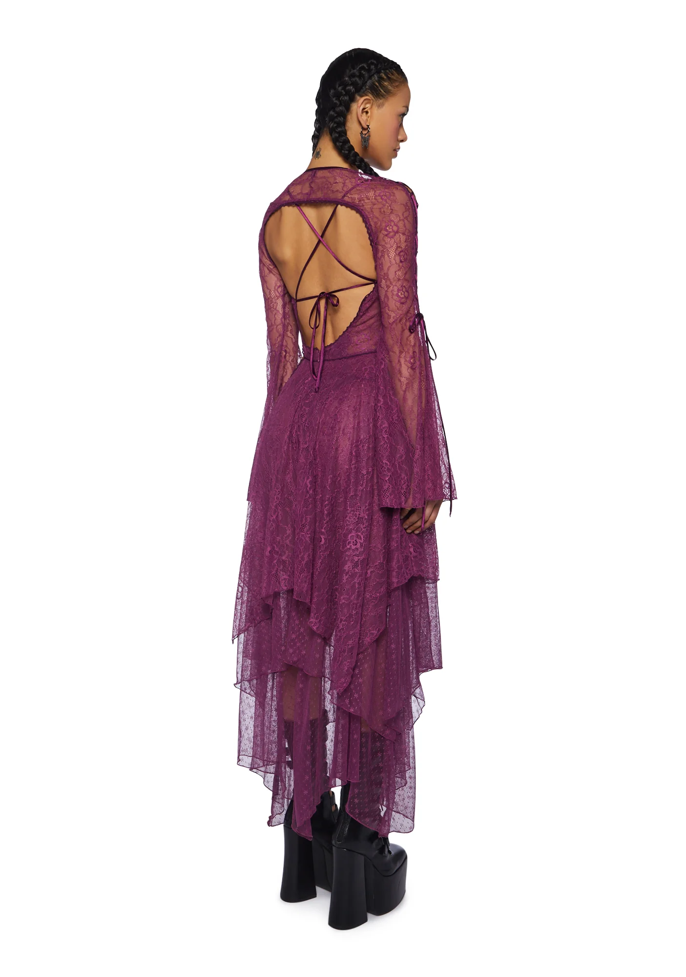 Fairydust Chronicles Lace Dress & Shrug Set- Purple - Image 4