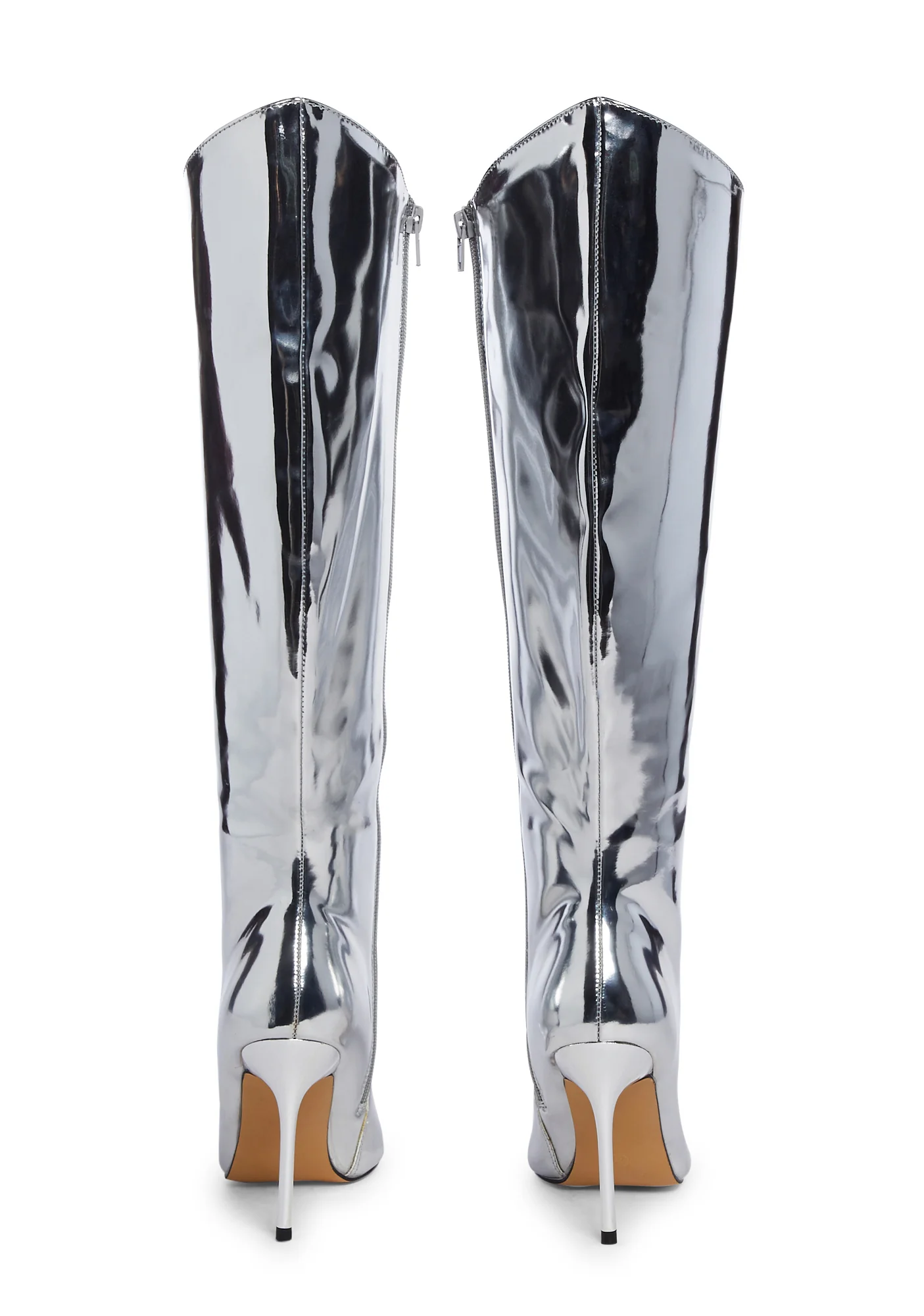 Falcon Knee High Boots-Silver - Image 4