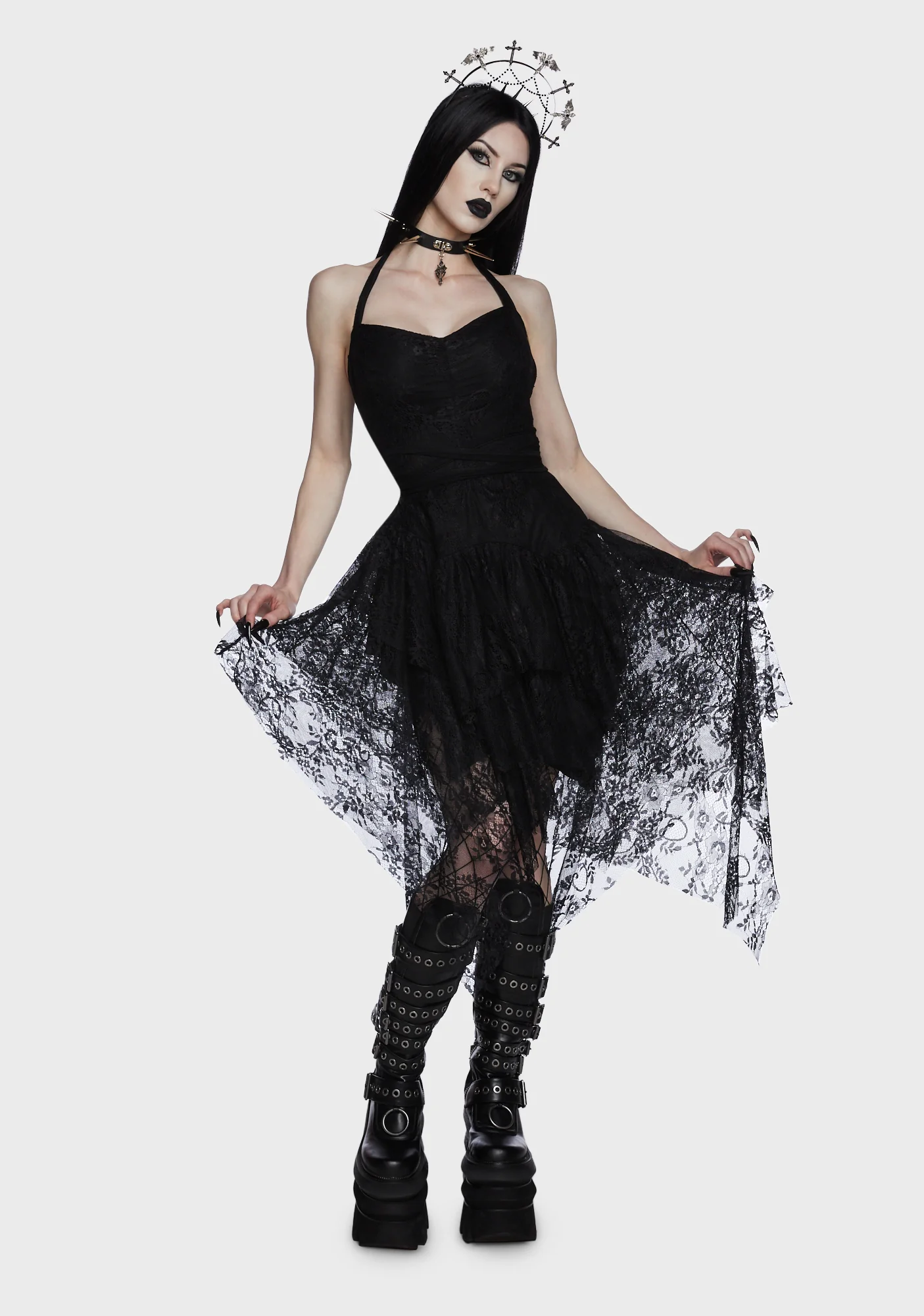 Fallen Faerie Lace Midi Dress - Image 5