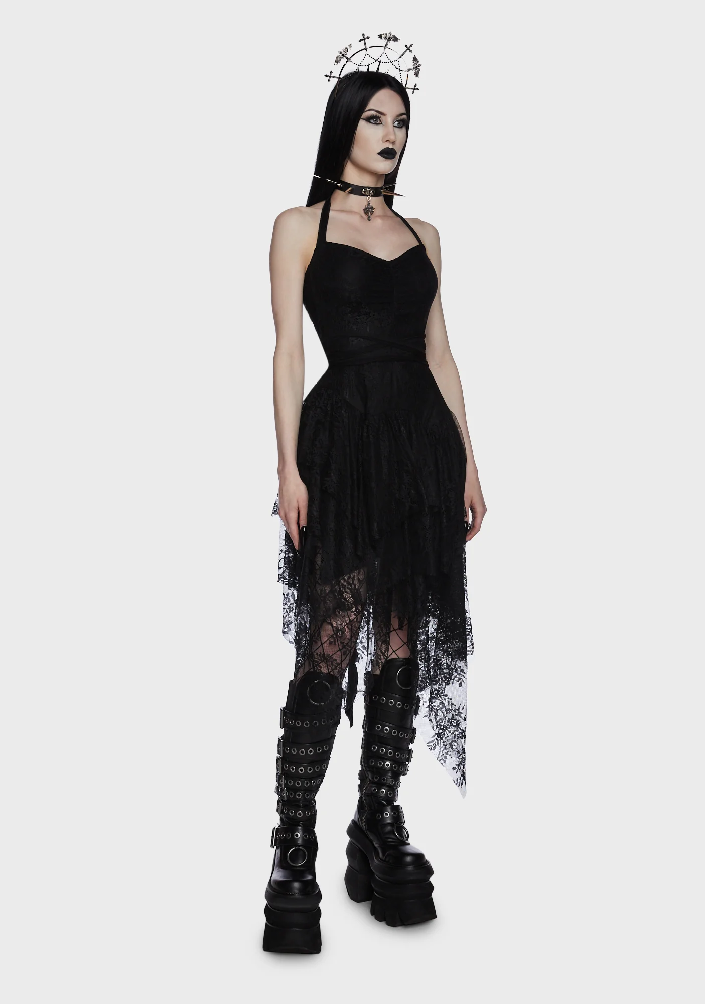 Fallen Faerie Lace Midi Dress - Image 6