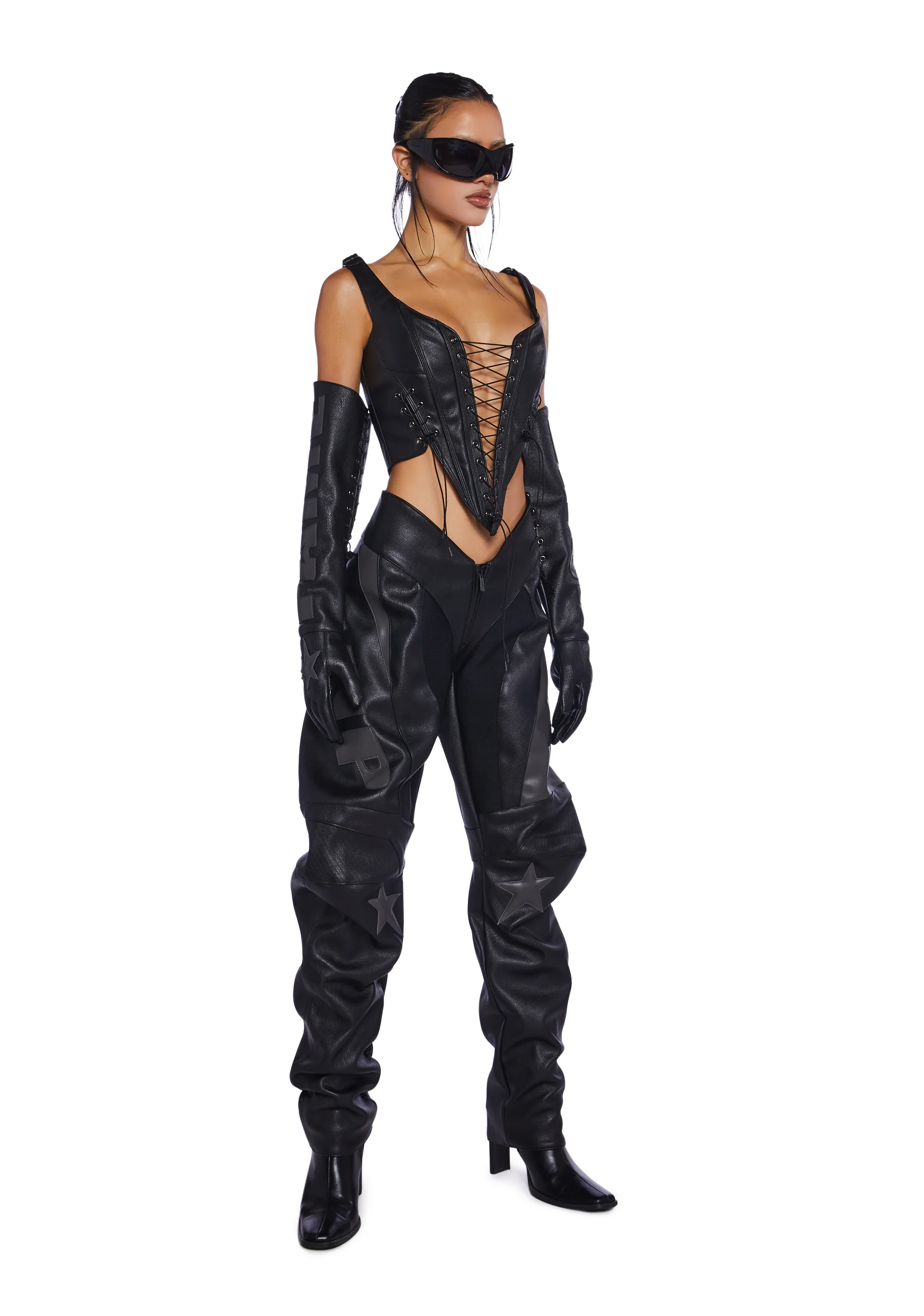 Fame Moto Pants - Black - Image 2
