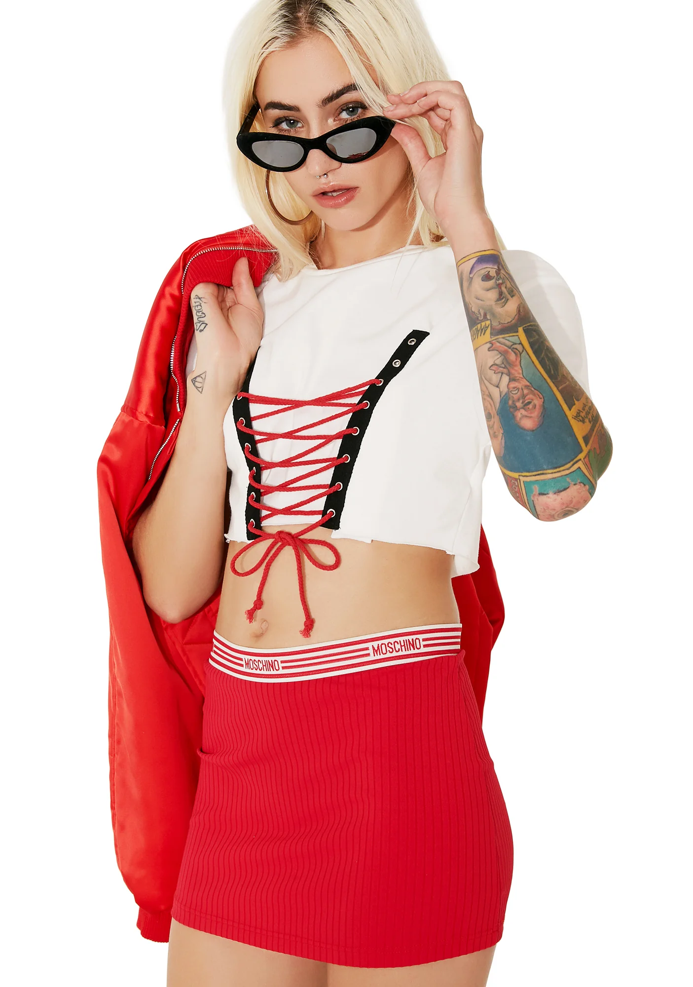 Fast Lane Lace-Up Crop Top - Image 2