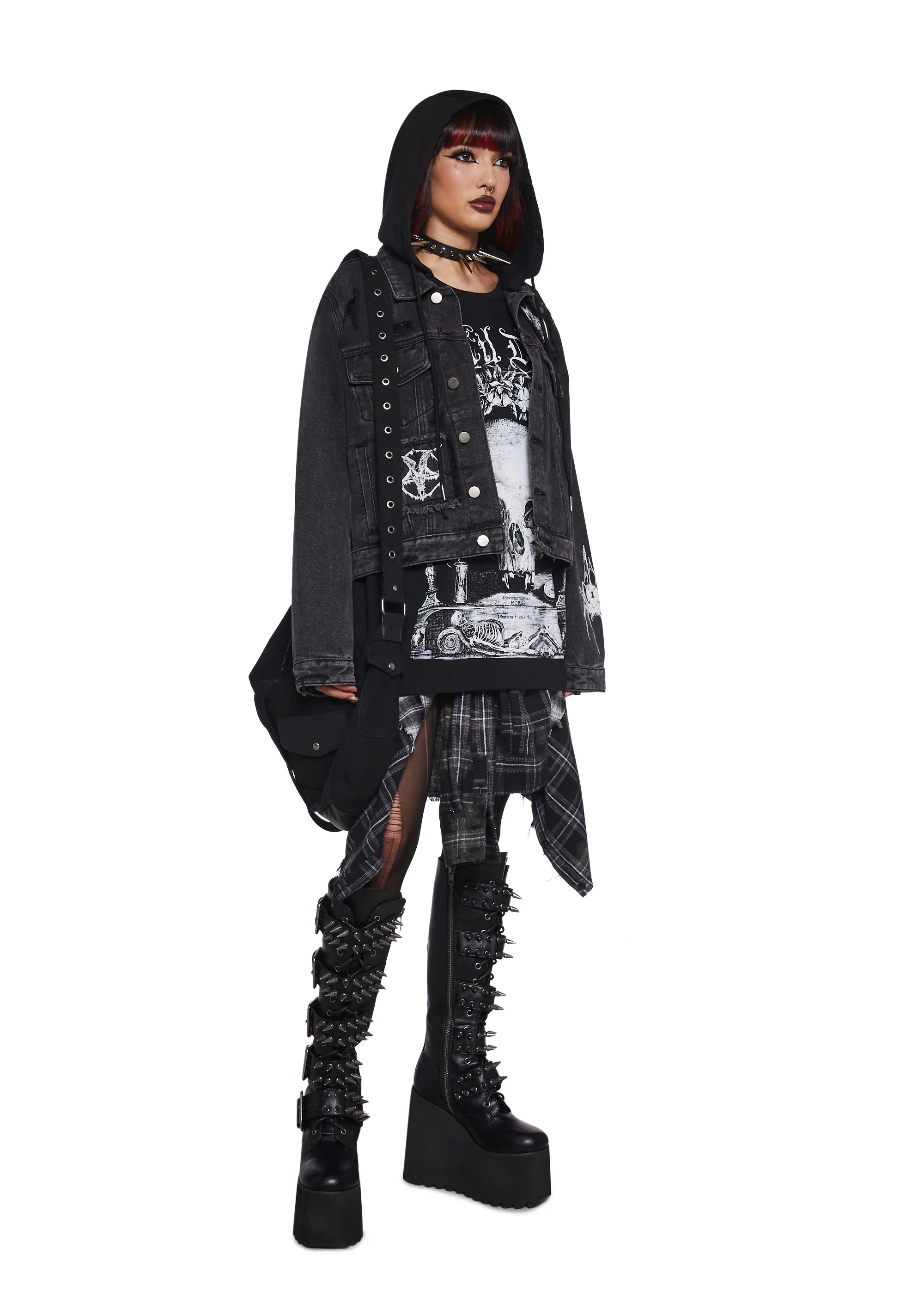 Fatal Hour Hooded Denim Jacket - Image 2
