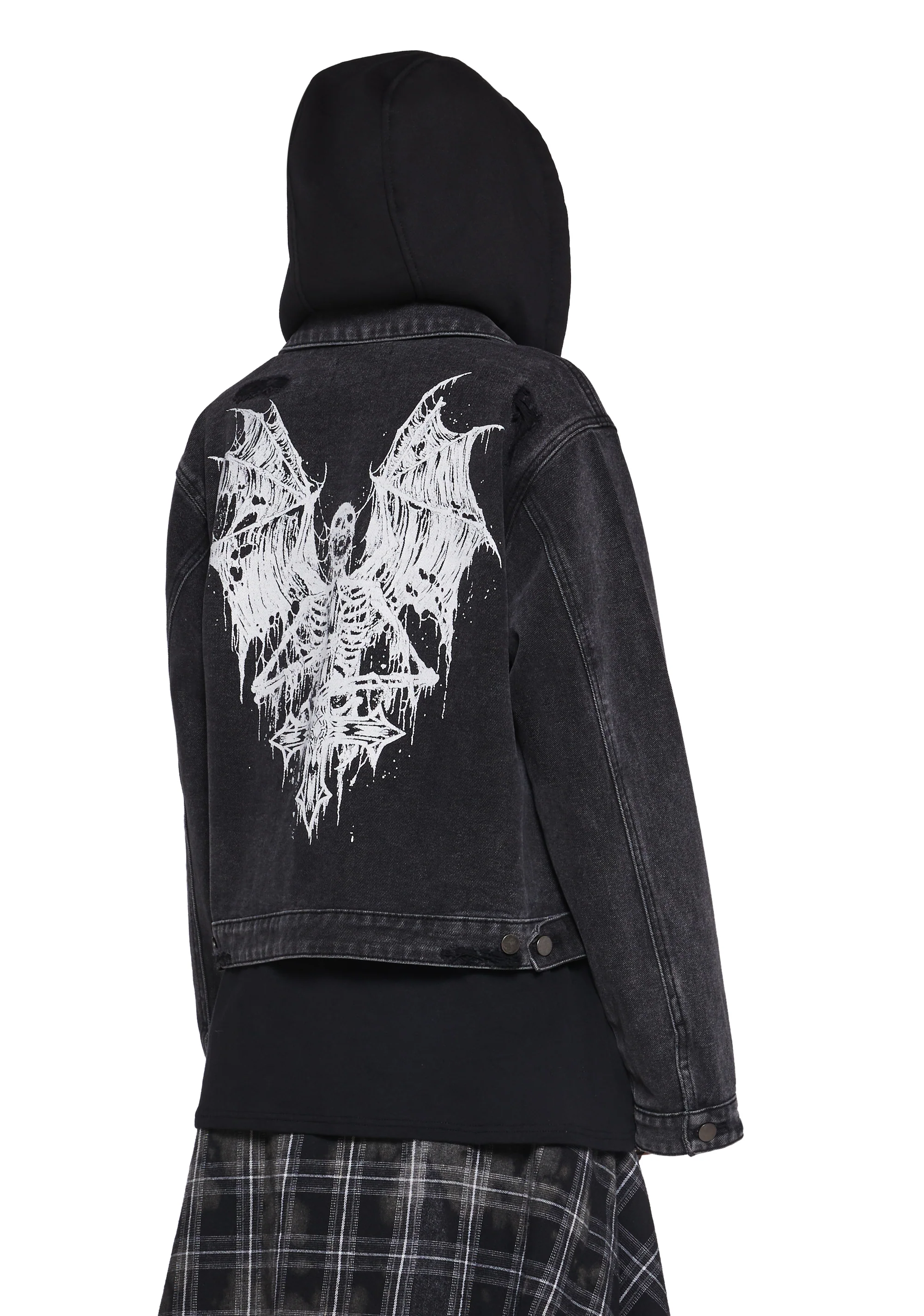Fatal Hour Hooded Denim Jacket - Image 4