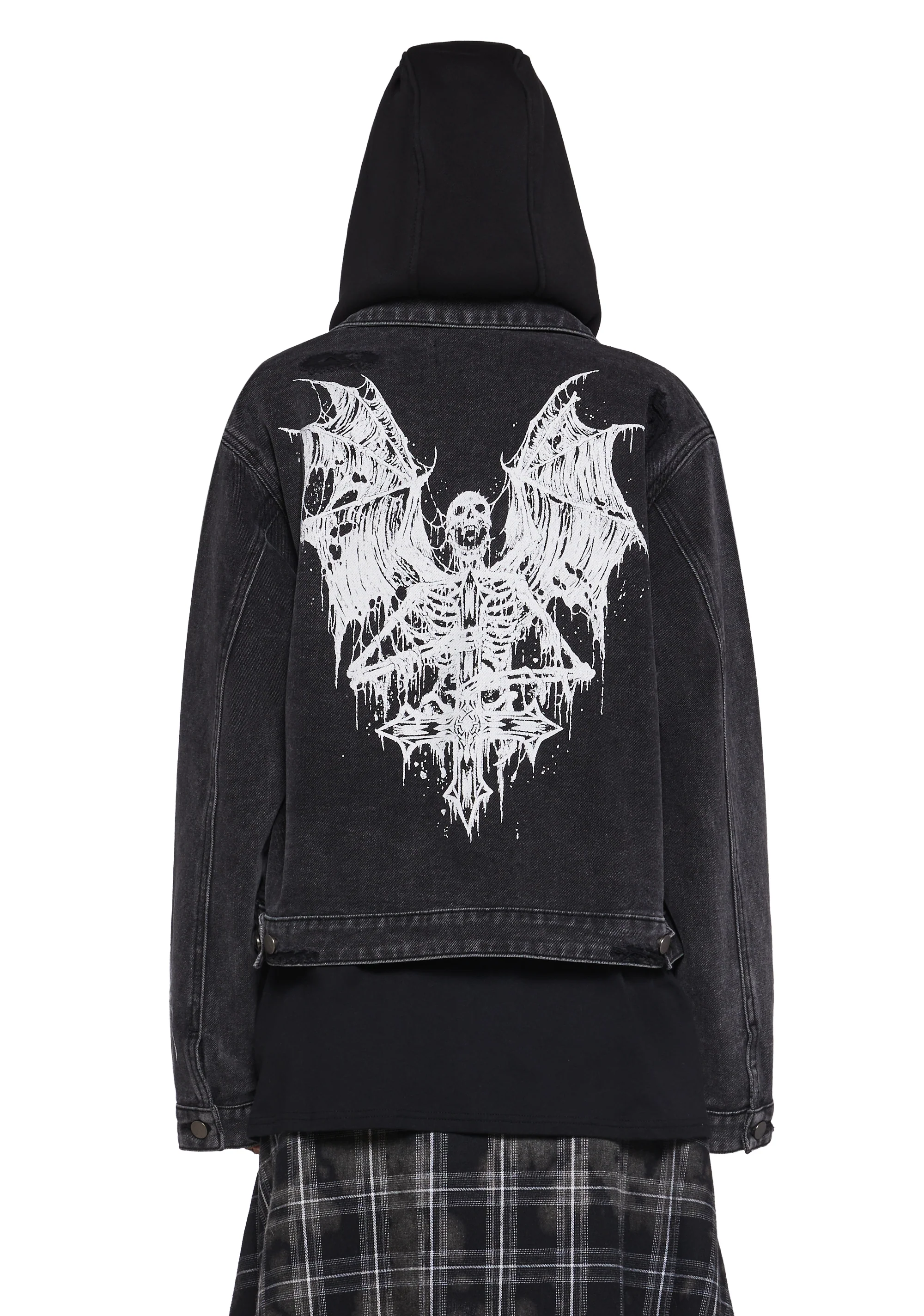 Fatal Hour Hooded Denim Jacket - Image 5
